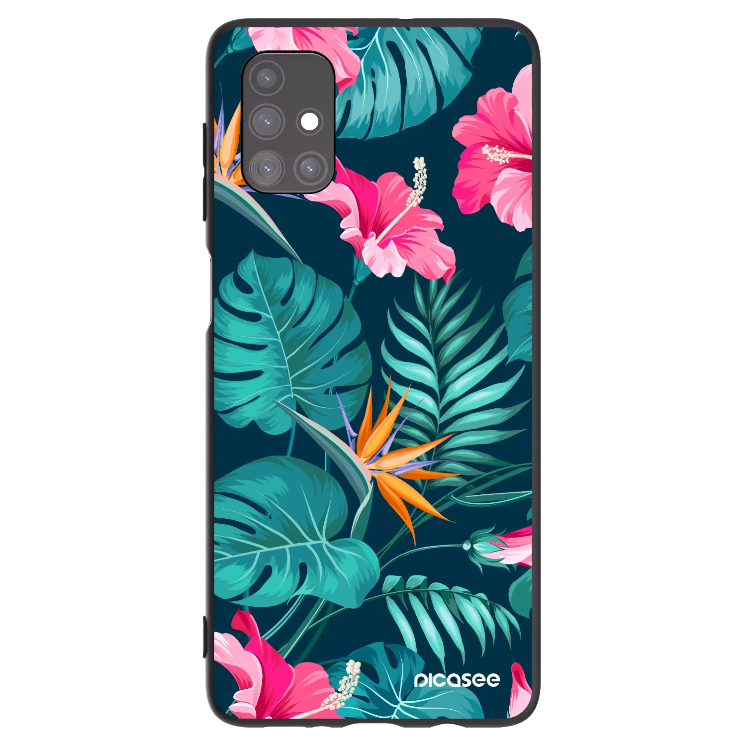 Picasee crna silikonska maskica za Samsung Galaxy M51 M515F - Pink Monstera