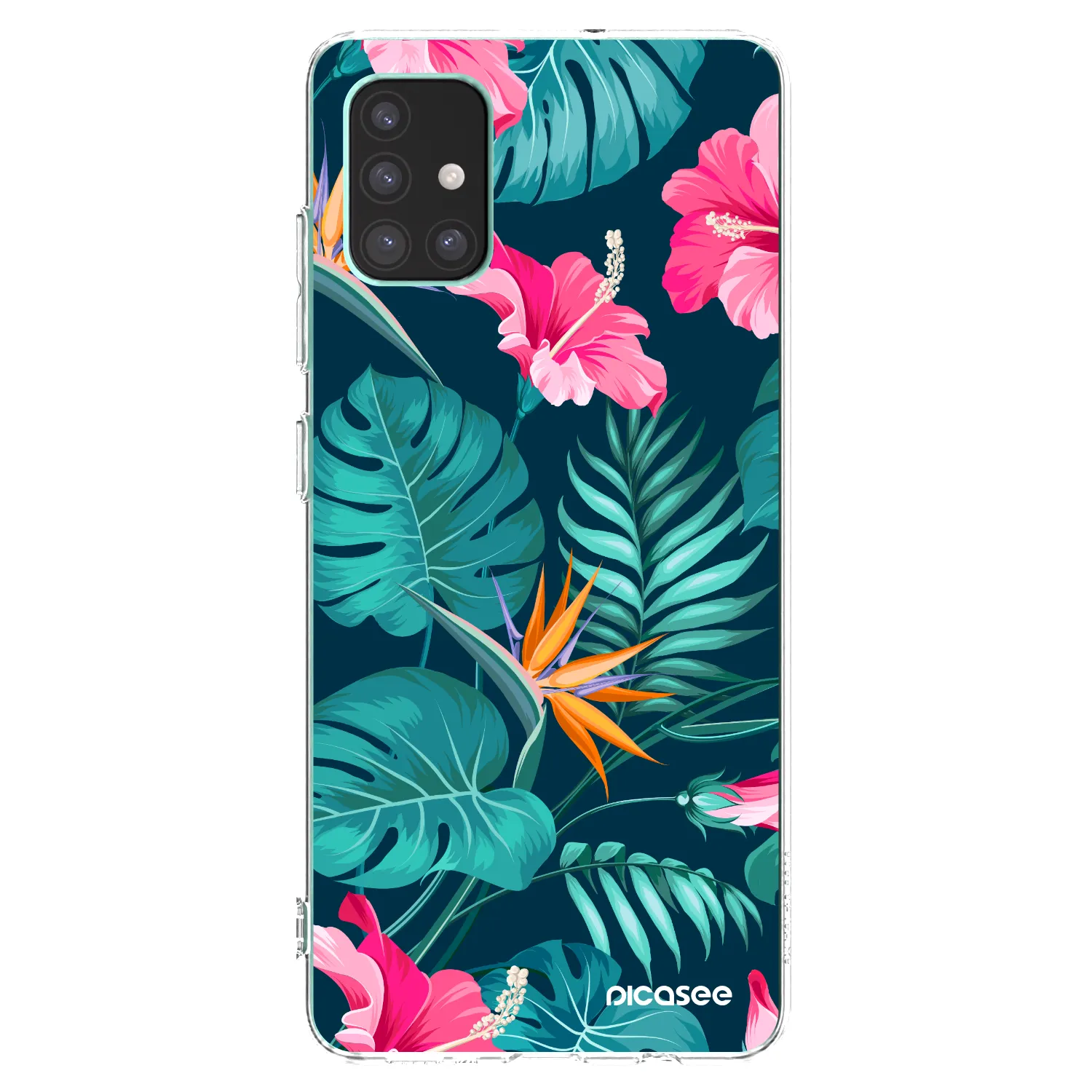 Picasee silikonska prozirna maskica za Samsung Galaxy M51 M515F - Pink Monstera