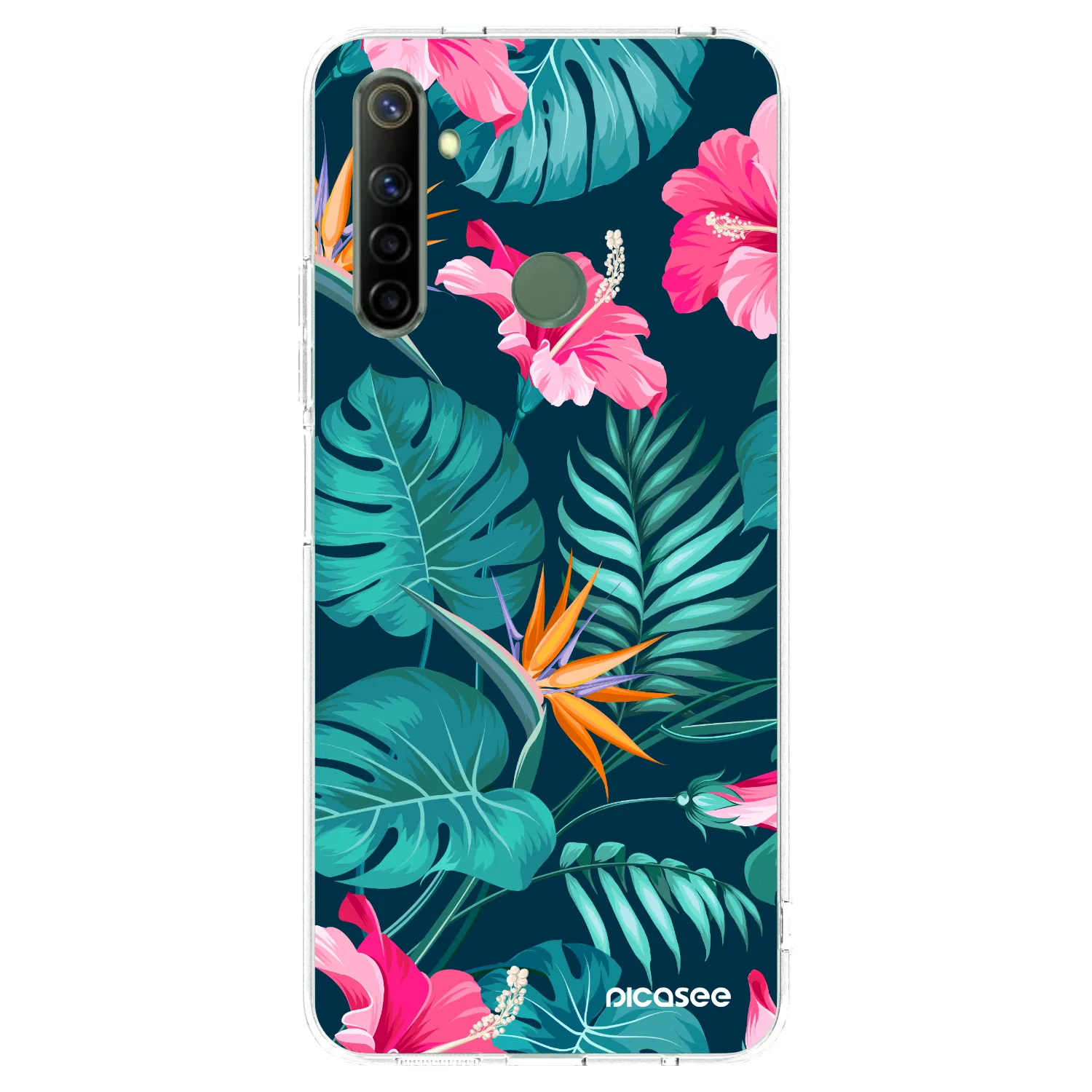 Picasee silikonska prozirna maskica za Realme 6i - Pink Monstera