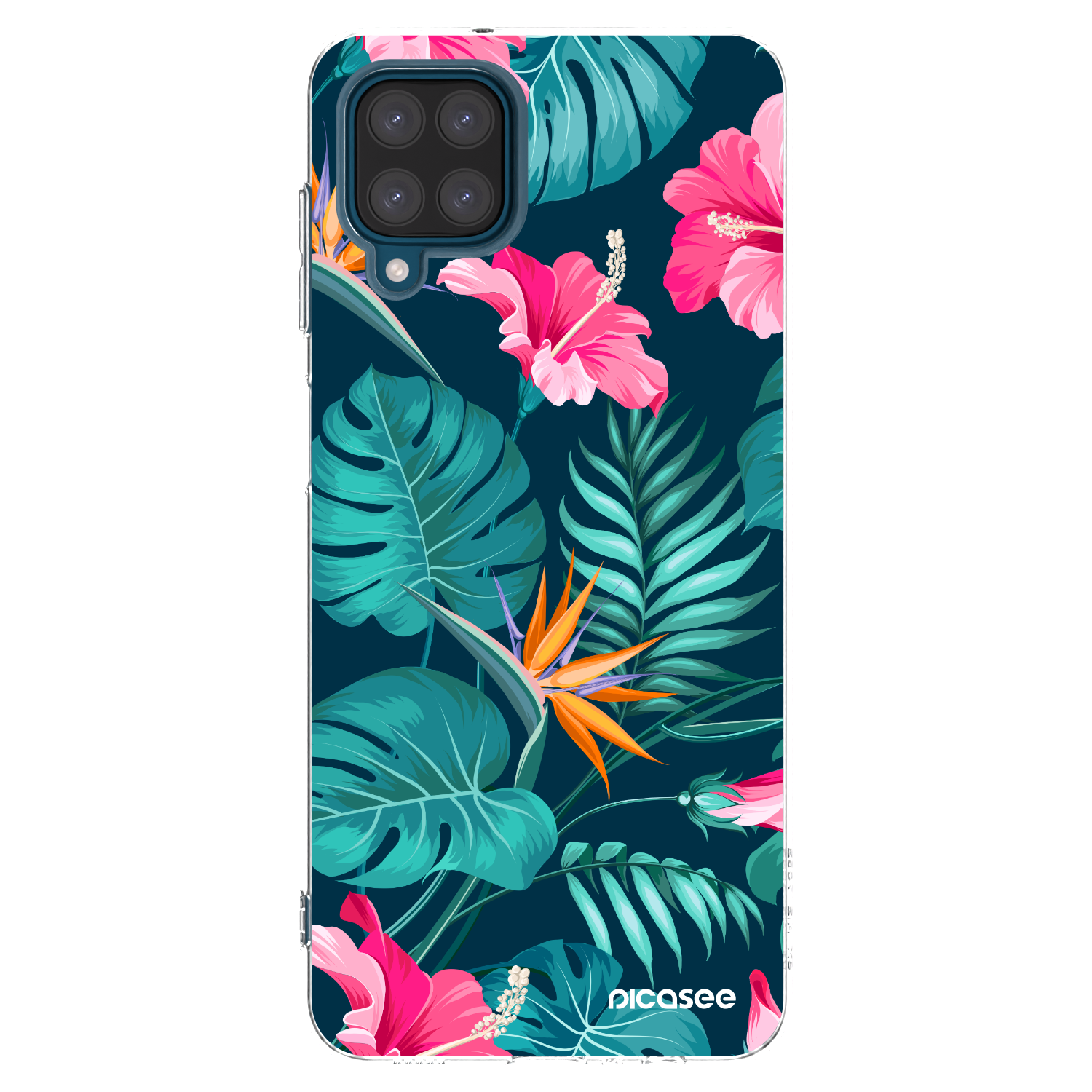 Picasee silikonska prozirna maskica za Samsung Galaxy A12 A125F - Pink Monstera