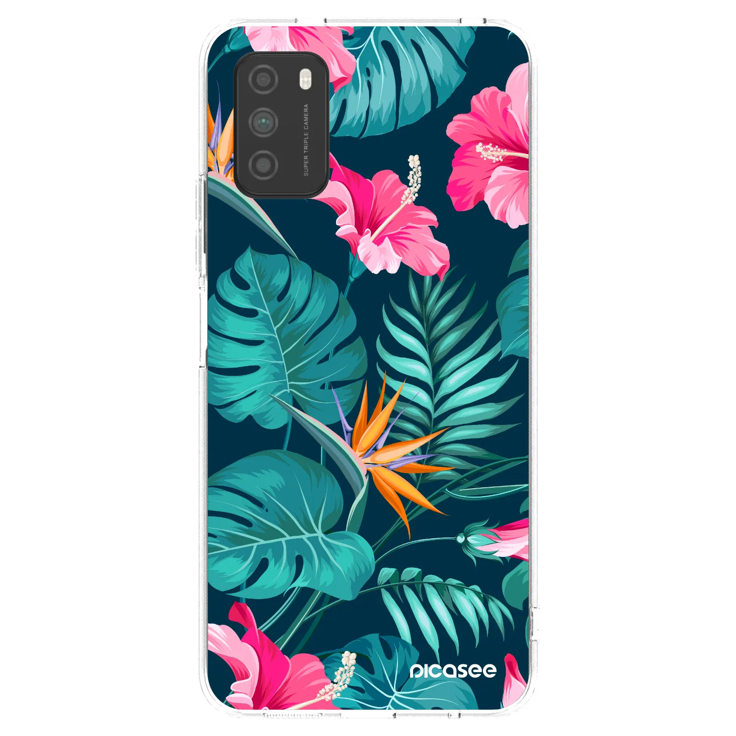 Picasee silikonska prozirna maskica za Xiaomi Poco M3 - Pink Monstera