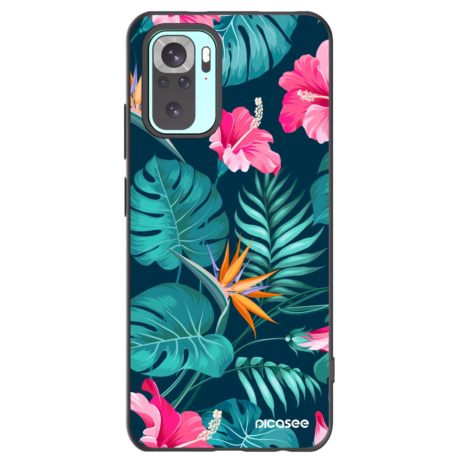 Picasee crna silikonska maskica za Xiaomi Redmi Note 10 Pro - Pink Monstera