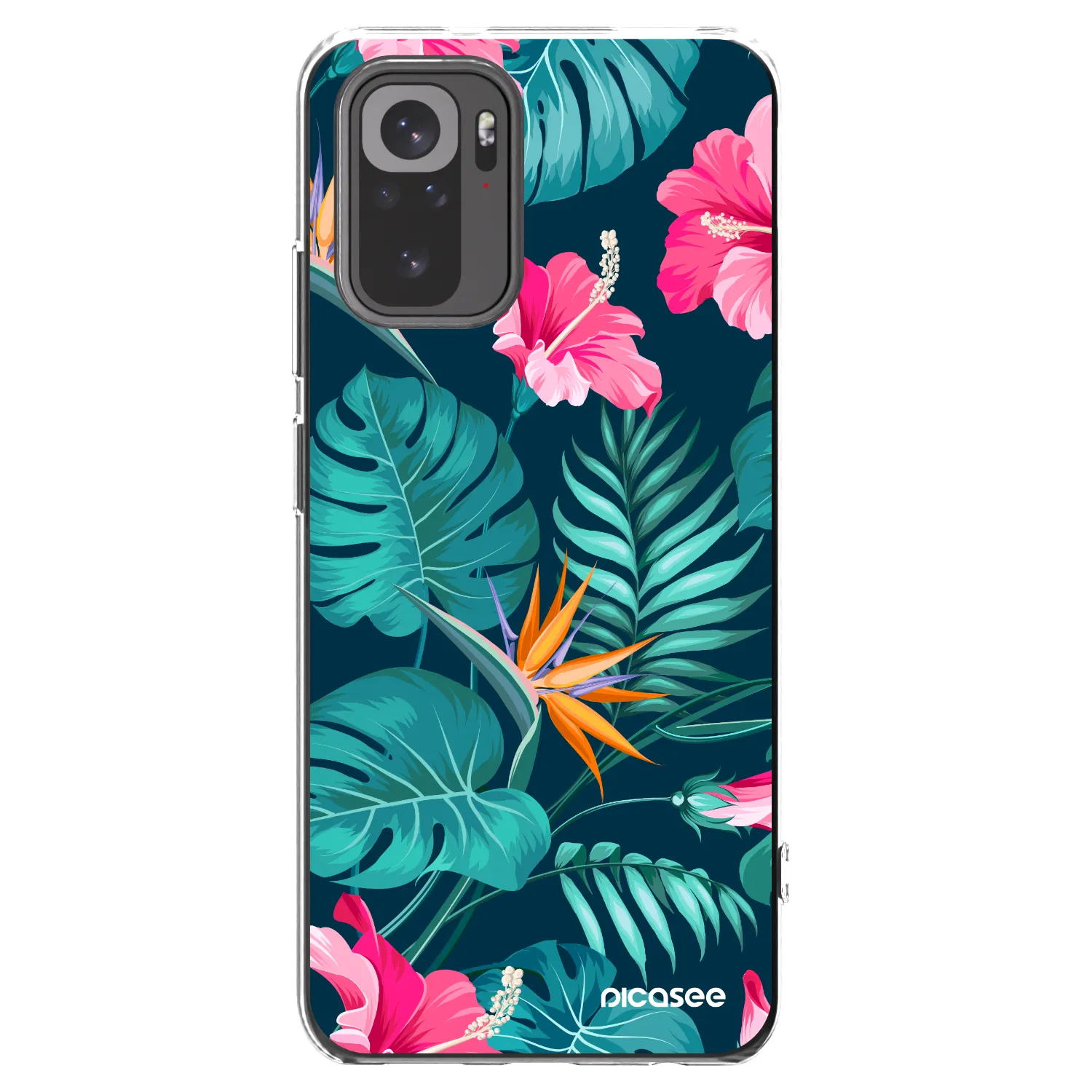 Picasee silikonska prozirna maskica za Xiaomi Redmi Note 10S - Pink Monstera