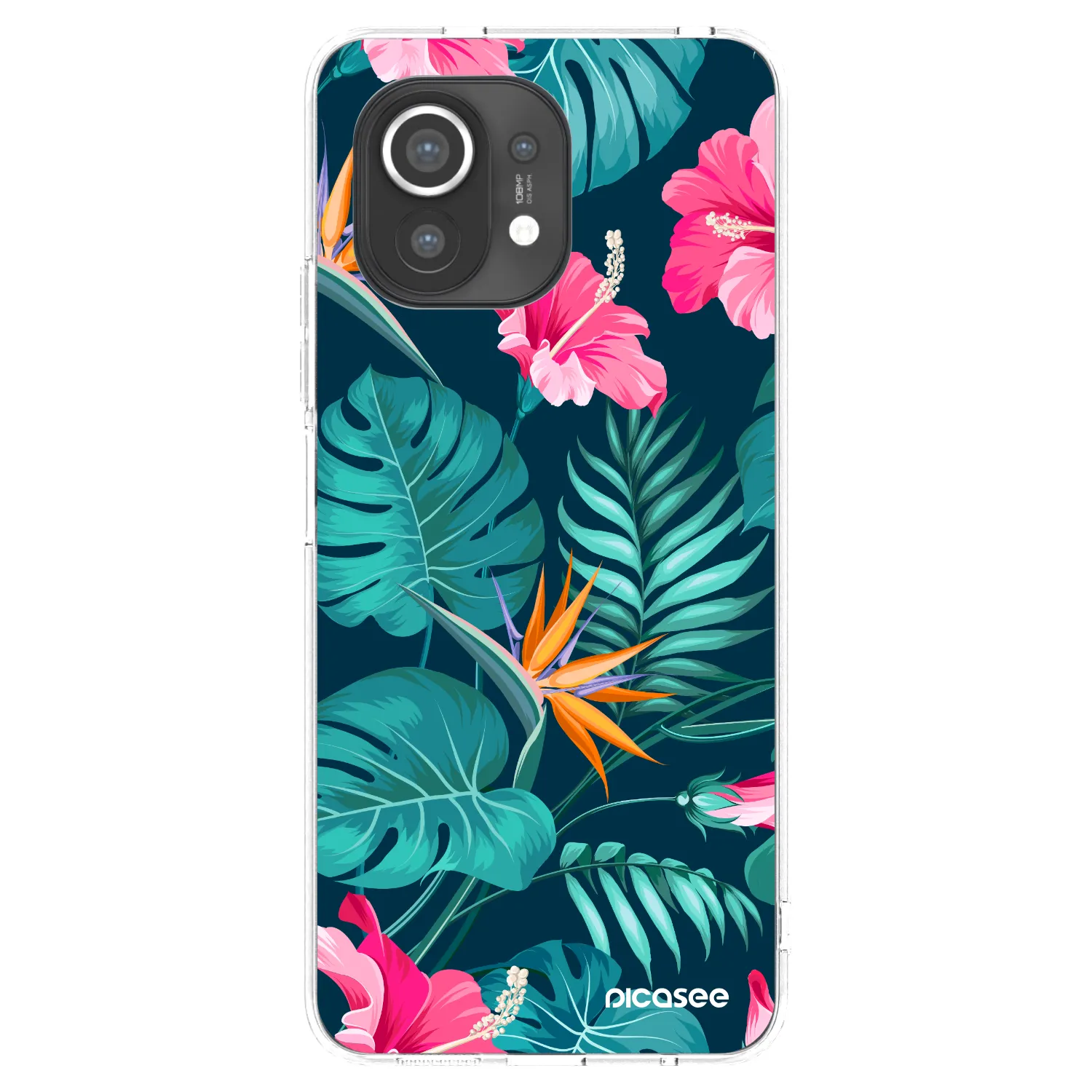 Picasee silikonska prozirna maskica za Xiaomi Mi 11 - Pink Monstera