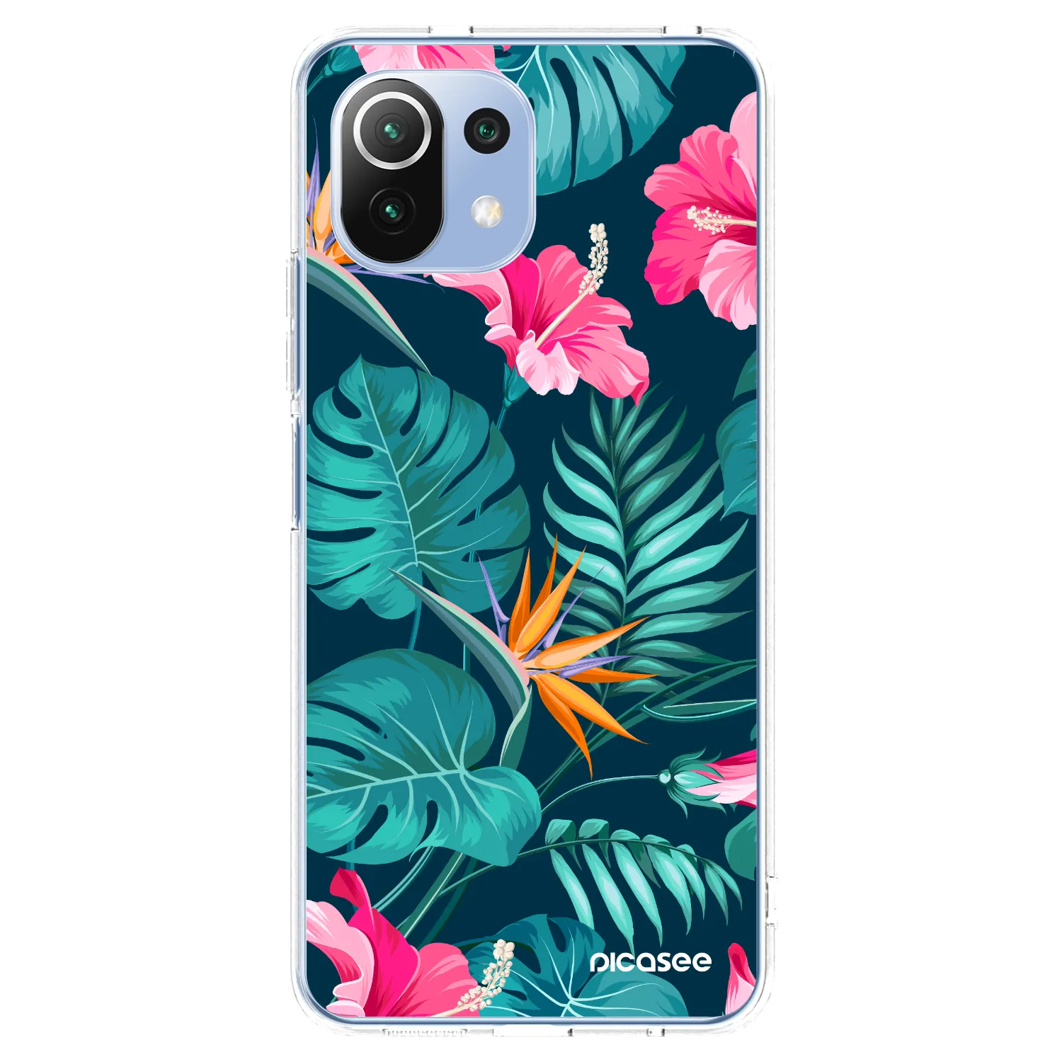 Picasee silikonska prozirna maskica za Xiaomi Mi 11 Lite - Pink Monstera