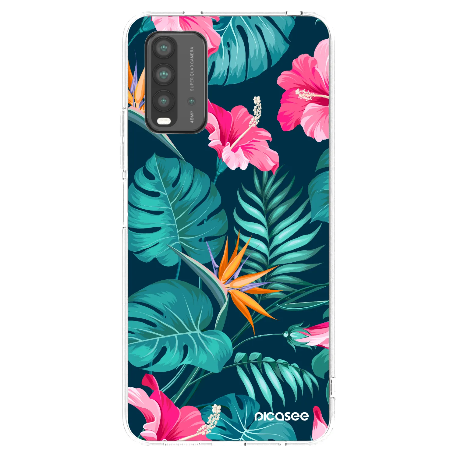 Picasee silikonska prozirna maskica za Xiaomi Redmi 9T - Pink Monstera