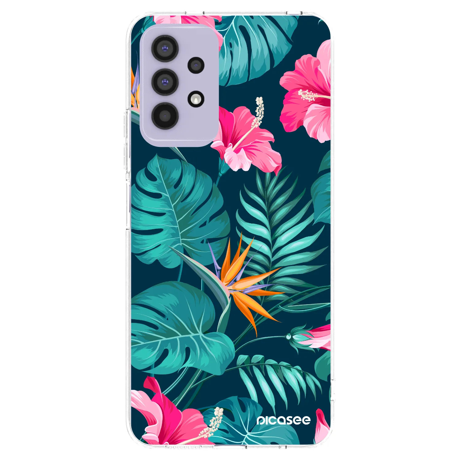 Picasee silikonska prozirna maskica za Samsung Galaxy A32 4G SM-A325F - Pink Monstera
