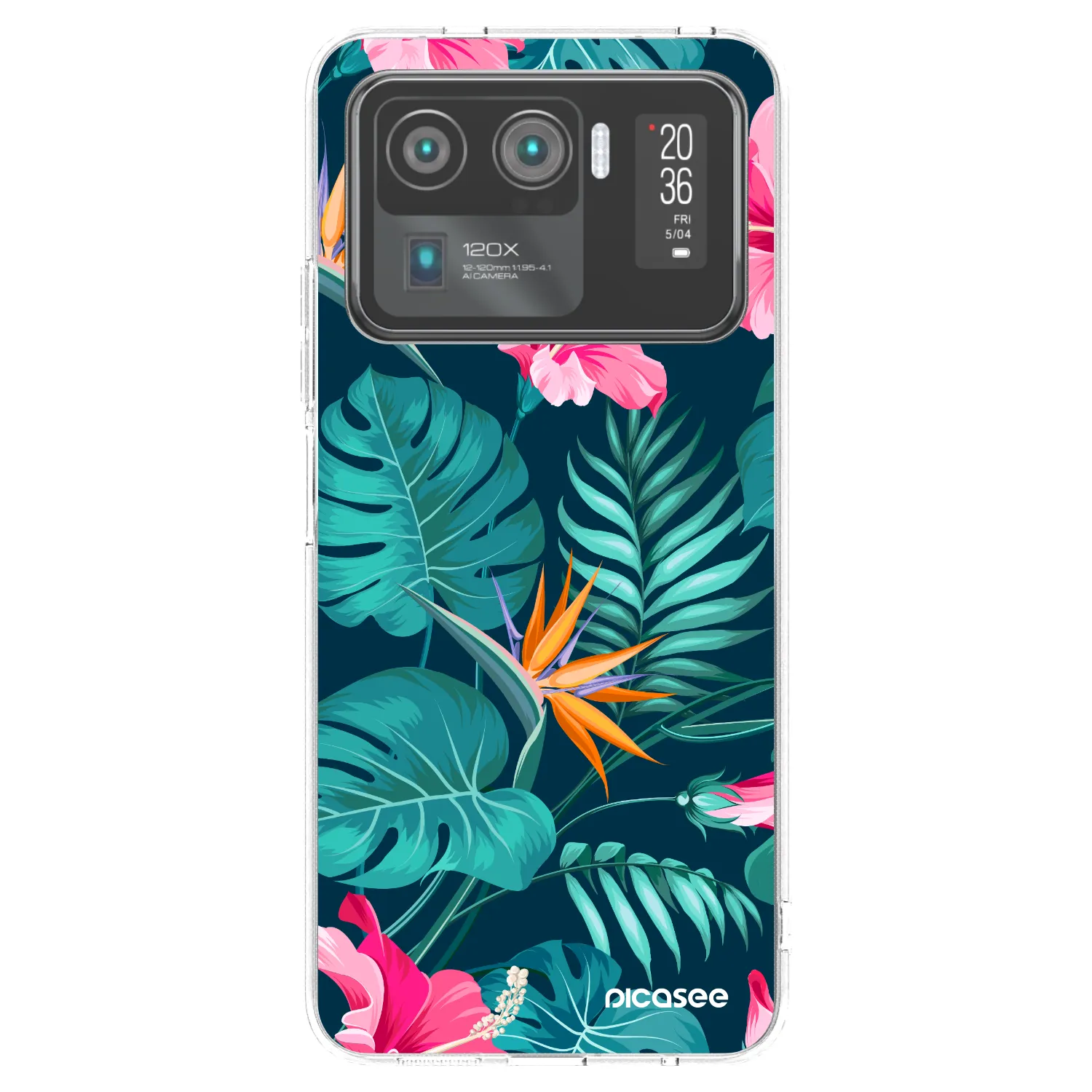 Picasee silikonska prozirna maskica za Xiaomi Mi 11 Ultra - Pink Monstera