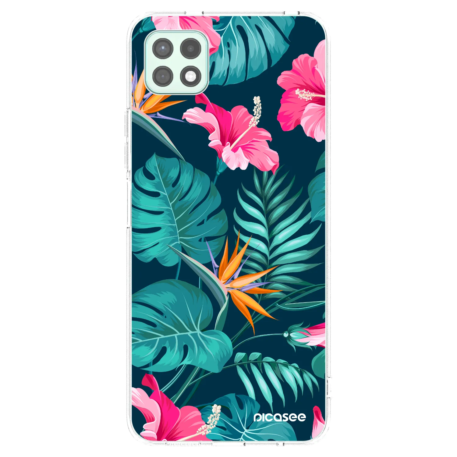 Picasee silikonska prozirna maskica za Samsung Galaxy A22 A226B 5G - Pink Monstera