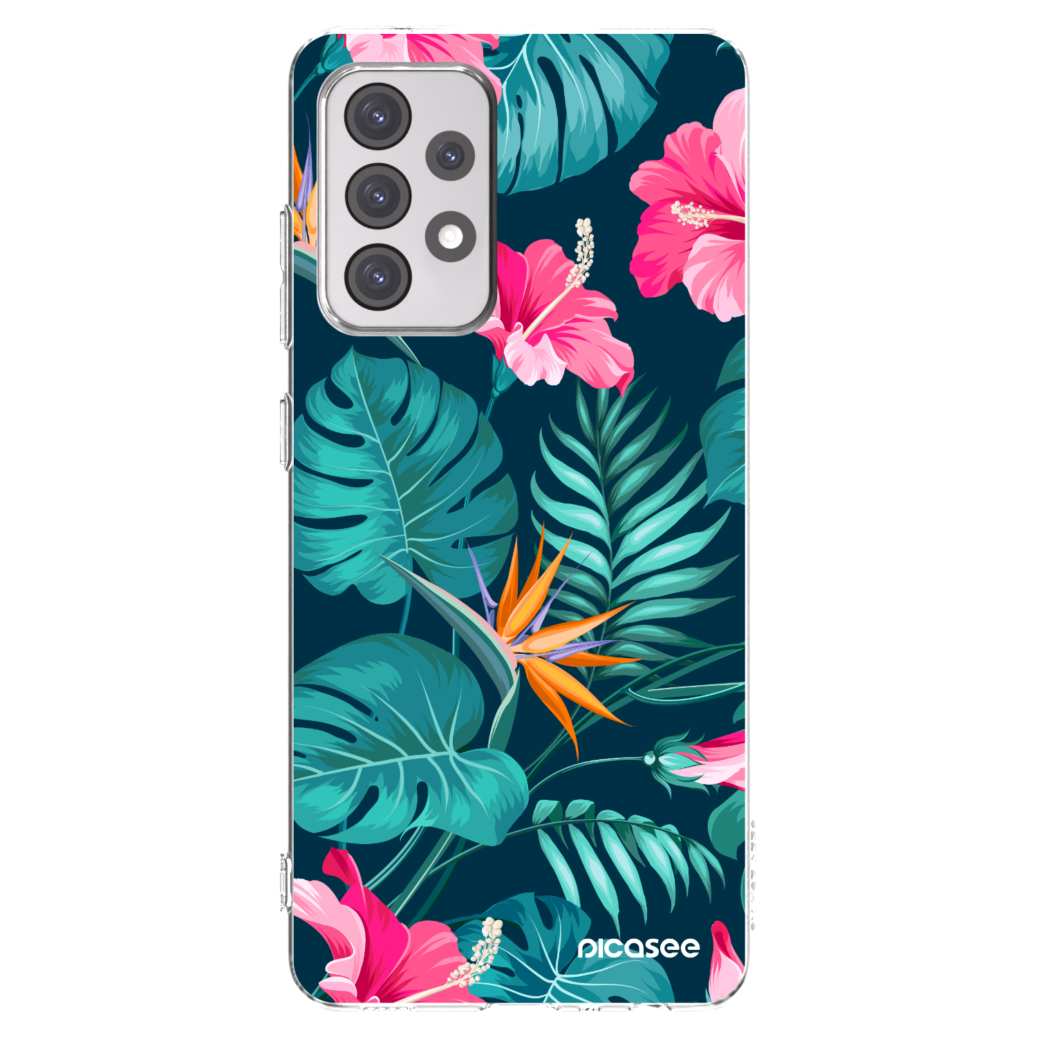 Picasee silikonska prozirna maskica za Samsung Galaxy A52s 5G A528B - Pink Monstera