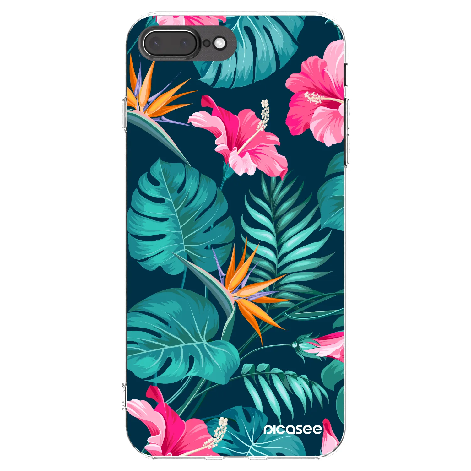 Picasee silikonska prozirna maskica za Apple iPhone 7 Plus - Pink Monstera