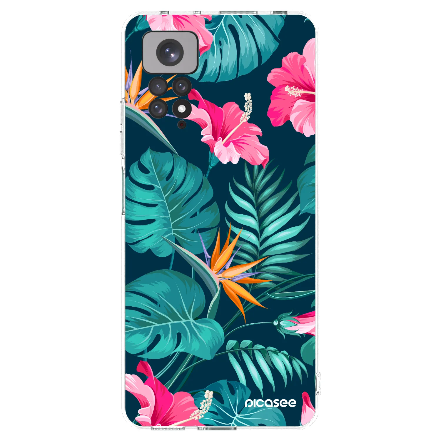 Picasee silikonska prozirna maskica za Xiaomi Redmi Note 11 - Pink Monstera
