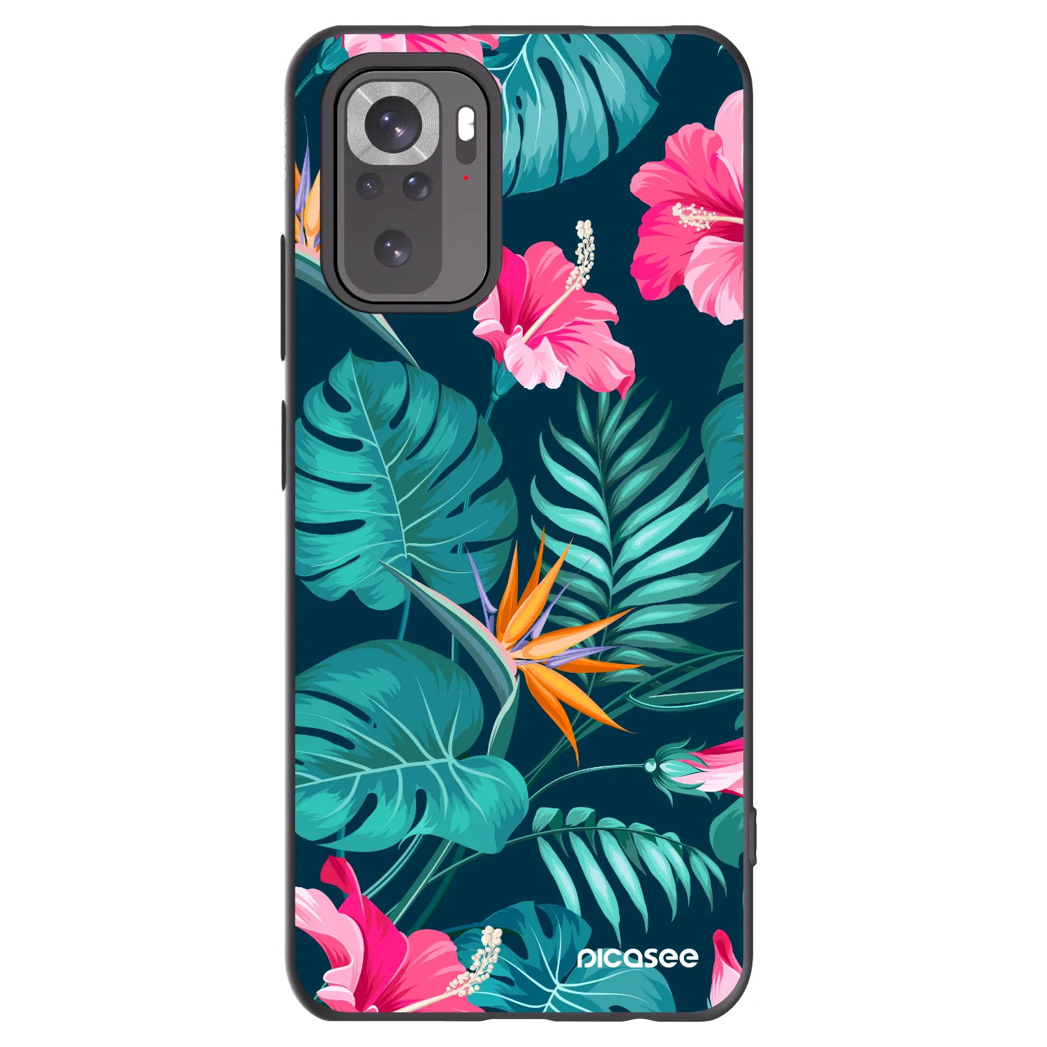 Picasee crna silikonska maskica za Xiaomi Redmi Note 11S 4G - Pink Monstera