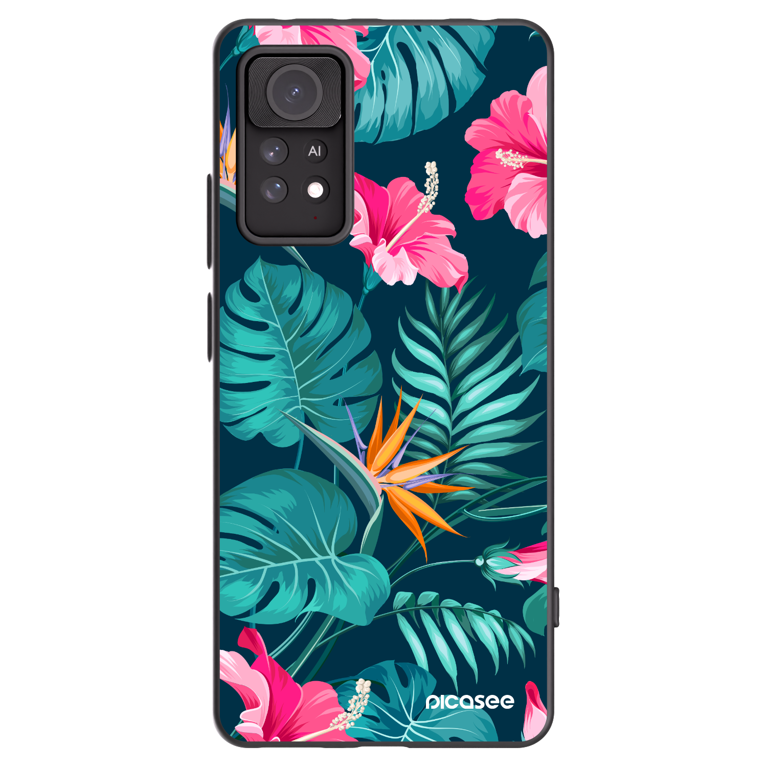 Picasee crna silikonska maskica za Xiaomi Redmi Note 11 Pro 5G - Pink Monstera