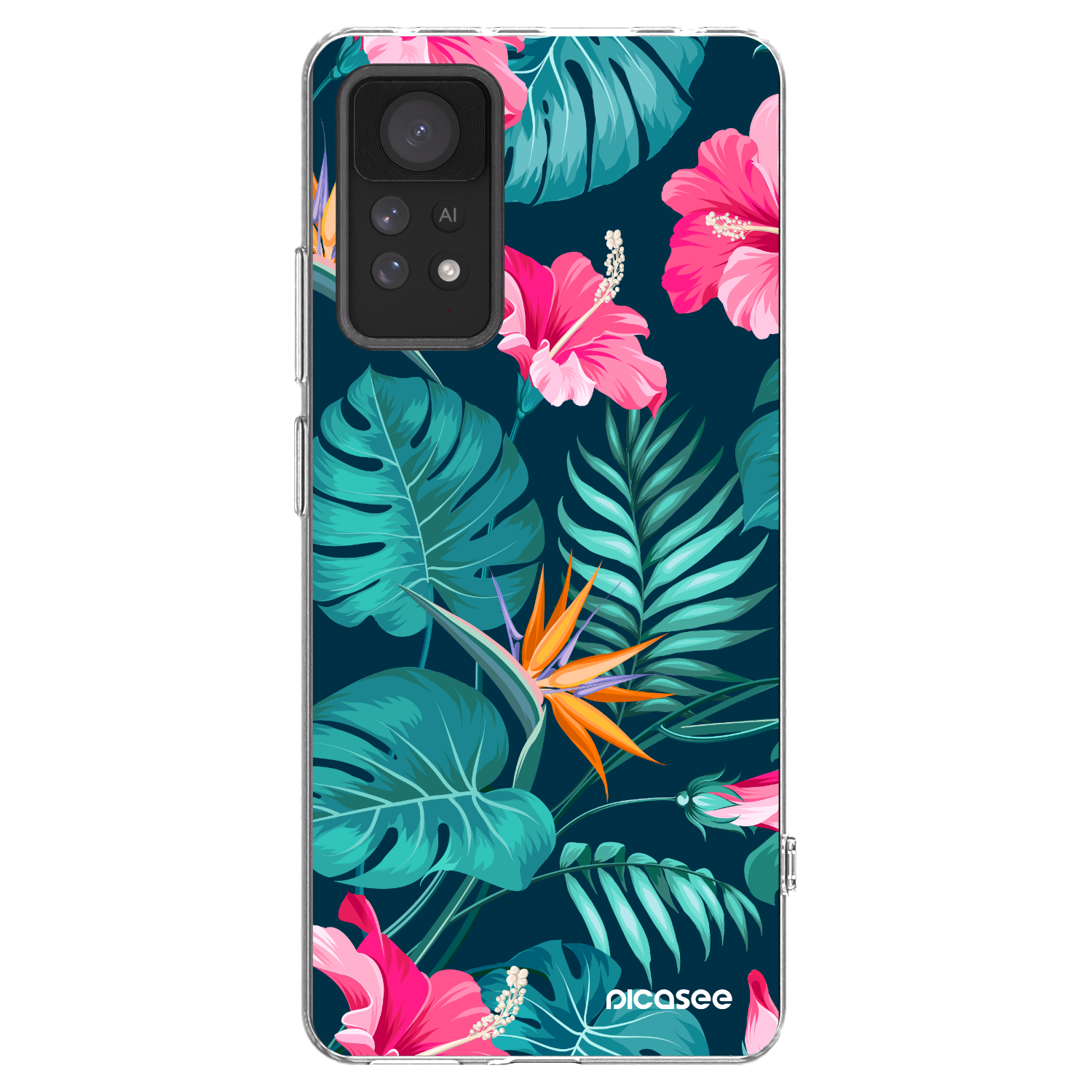 Picasee silikonska prozirna maskica za Xiaomi Redmi Note 11 Pro 5G - Pink Monstera