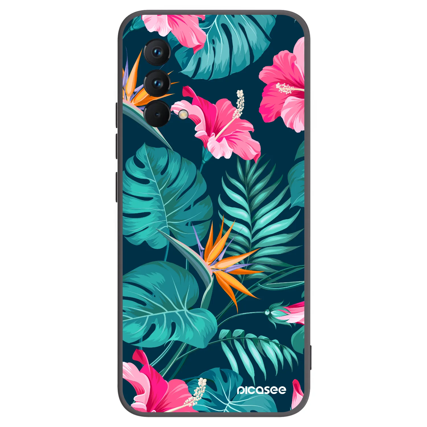 Picasee crna silikonska maskica za Realme GT Master Edition 5G - Pink Monstera