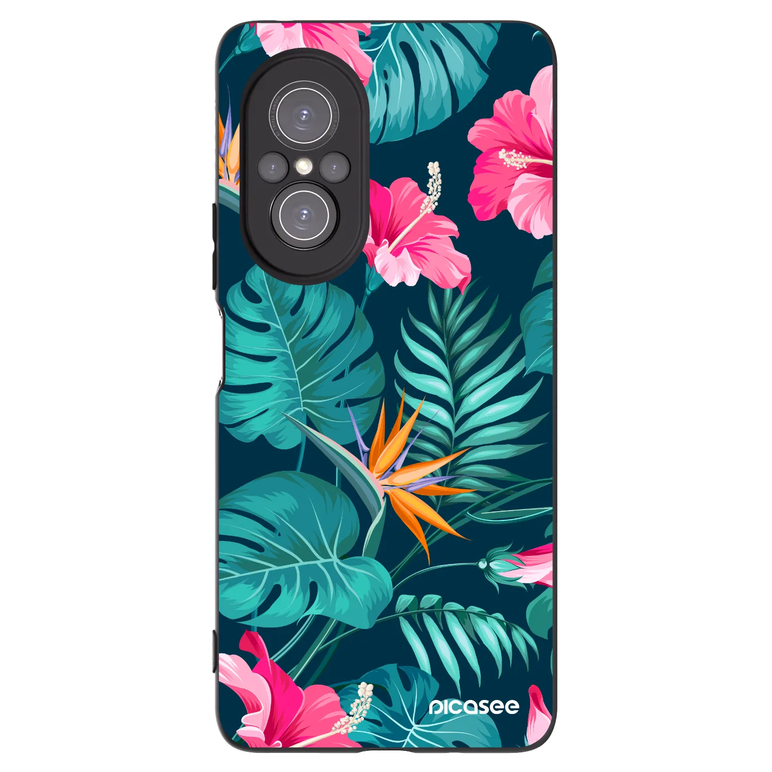 Picasee crna silikonska maskica za Huawei Nova 9 SE - Pink Monstera