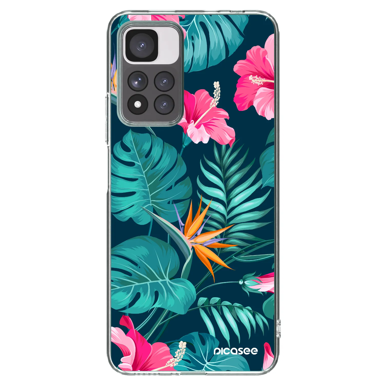 Picasee silikonska prozirna maskica za Xiaomi Redmi Note 11 Pro+ 5G - Pink Monstera
