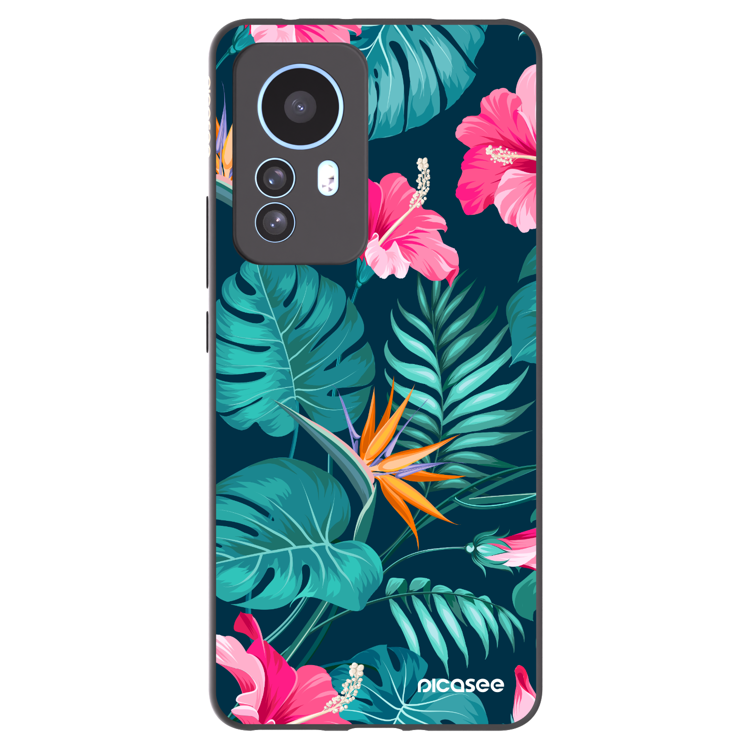 Picasee crna silikonska maskica za Xiaomi 12T Pro - Pink Monstera