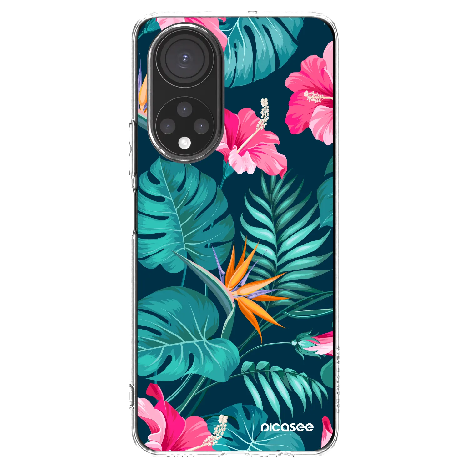 Picasee silikonska prozirna maskica za Honor X7 - Pink Monstera