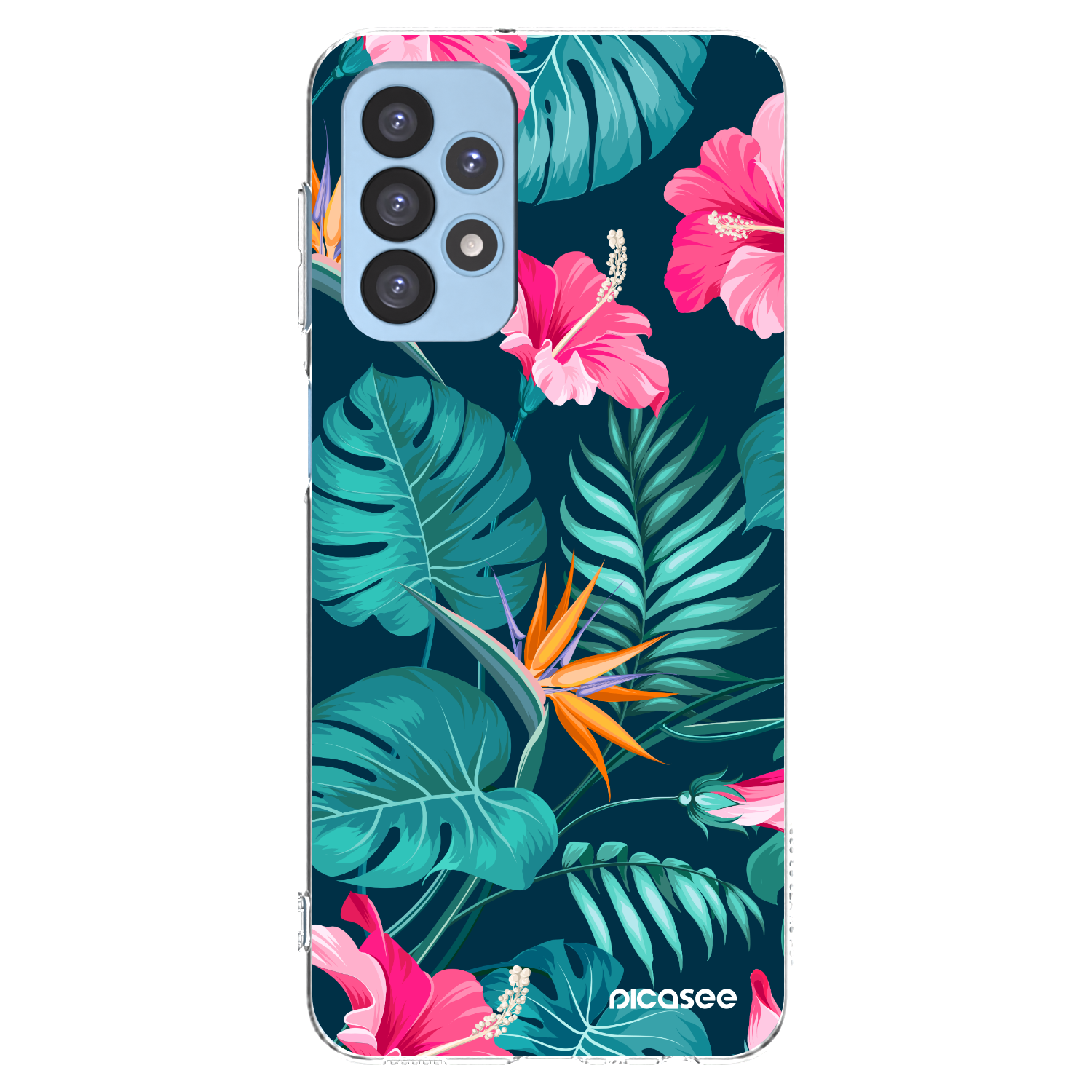 Picasee silikonska prozirna maskica za Samsung Galaxy A23 A235F 4G - Pink Monstera