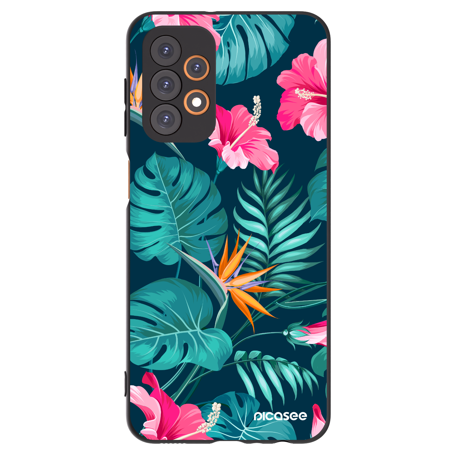 Picasee crna silikonska maskica za Samsung Galaxy A23 A236B 5G - Pink Monstera