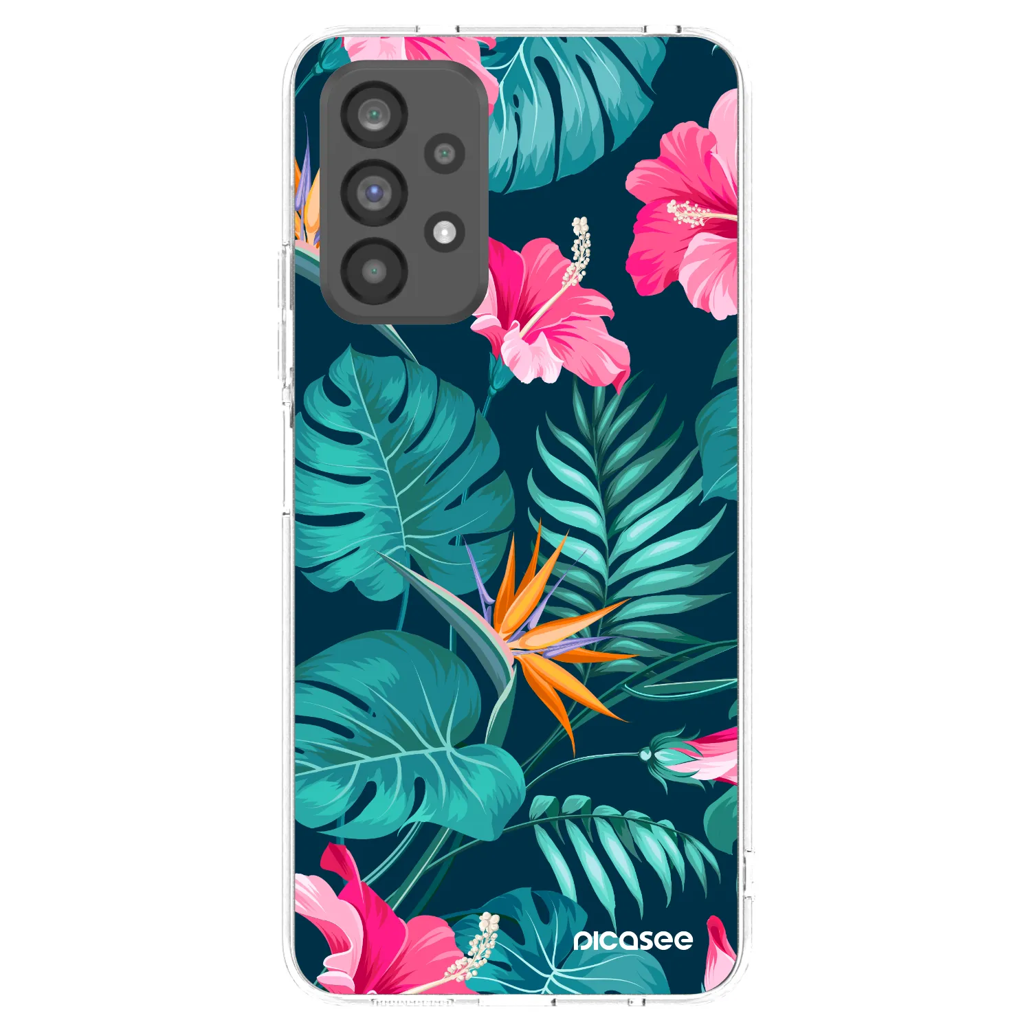 Picasee silikonska prozirna maskica za Samsung Galaxy A73 5G - Pink Monstera