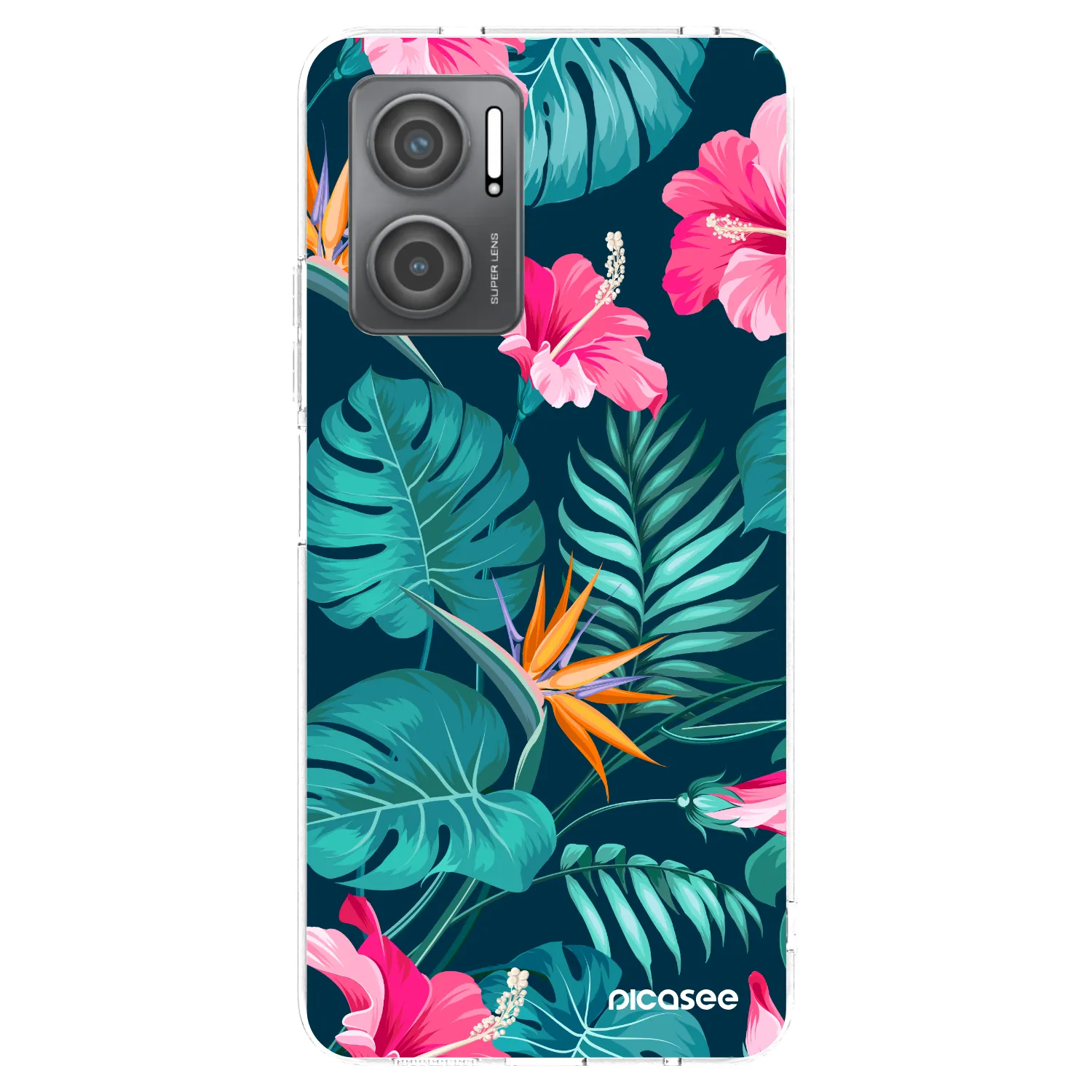 Picasee silikonska prozirna maskica za Xiaomi Redmi 10 5G - Pink Monstera