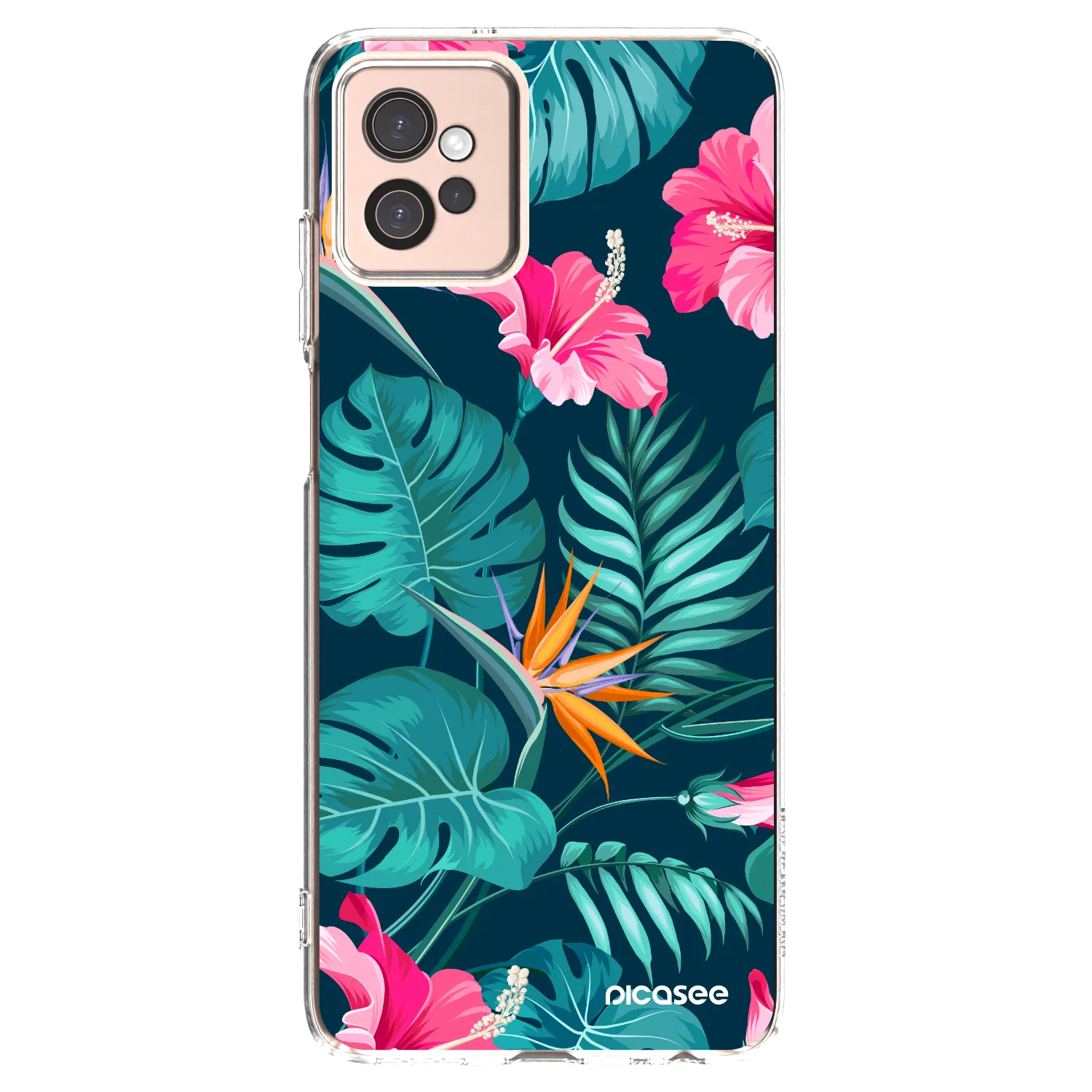 Picasee silikonska prozirna maskica za Motorola Moto G32 - Pink Monstera