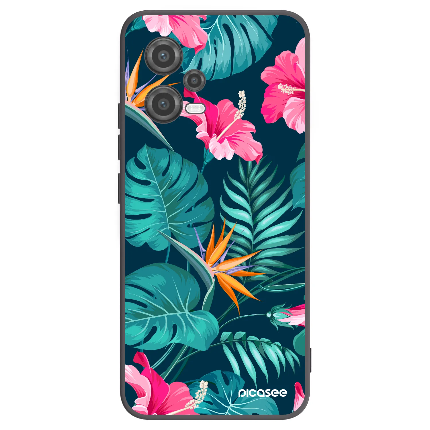 Picasee crna silikonska maskica za Xiaomi Poco X5 - Pink Monstera