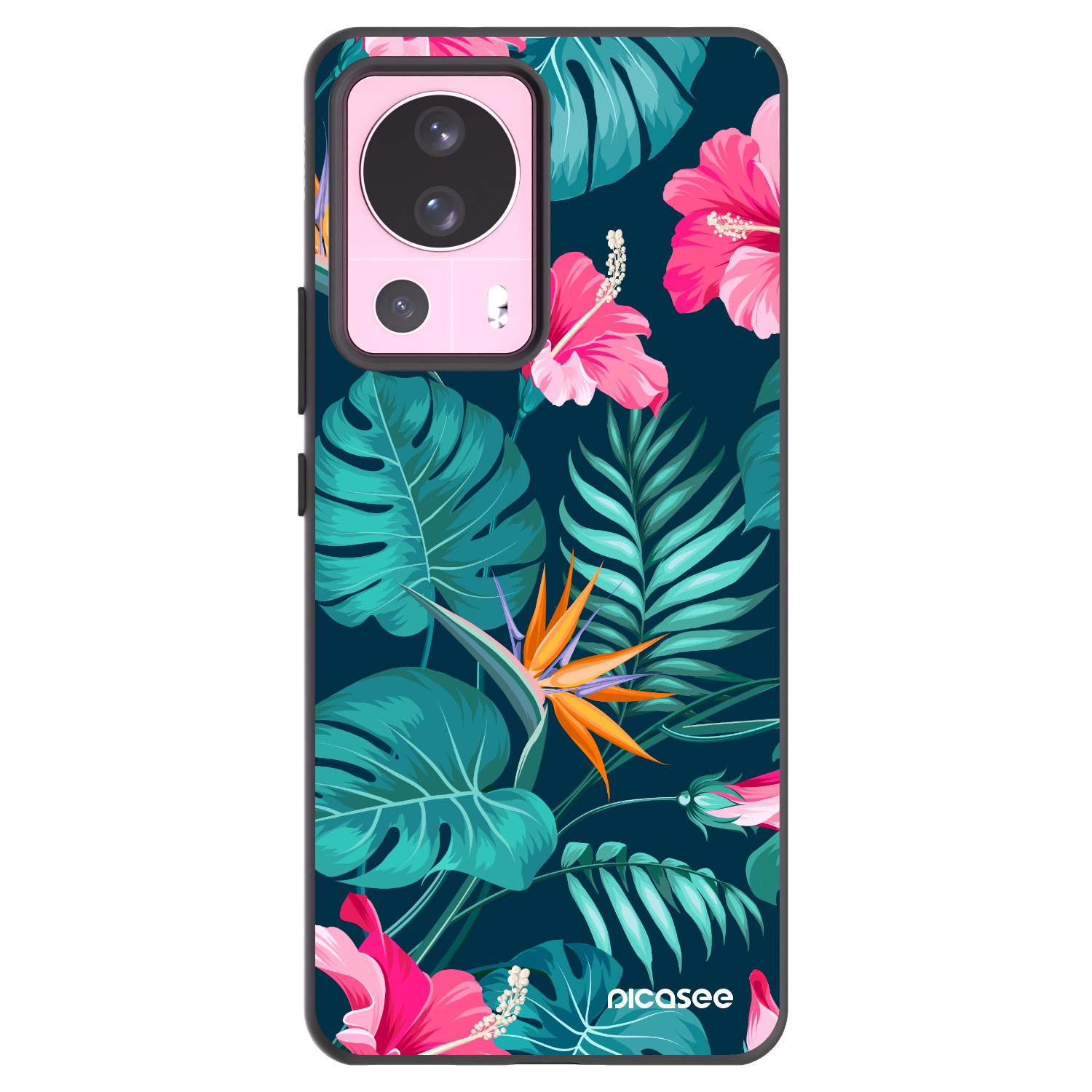 Picasee crna silikonska maskica za Xiaomi 13 Lite - Pink Monstera