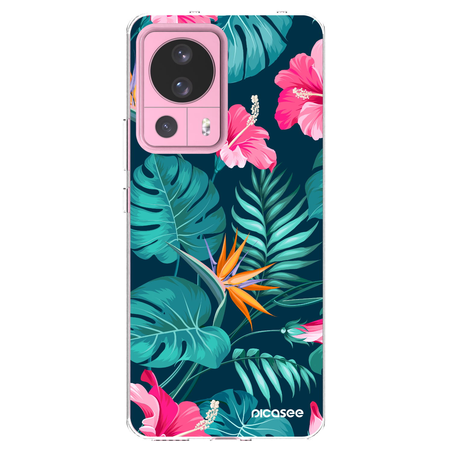 Picasee silikonska prozirna maskica za Xiaomi 13 Lite - Pink Monstera