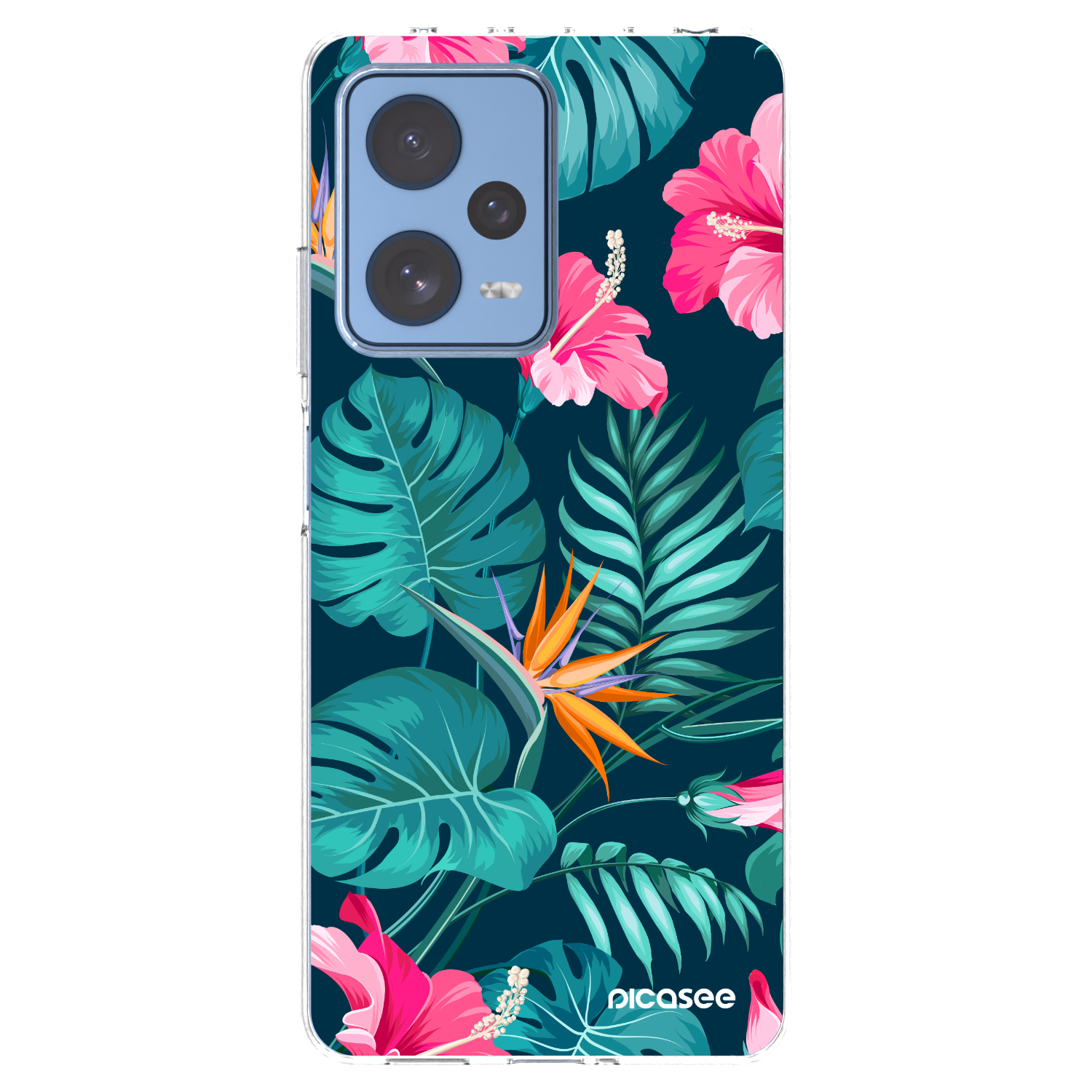 Picasee silikonska prozirna maskica za Xiaomi Redmi Note 12 Pro 5G - Pink Monstera