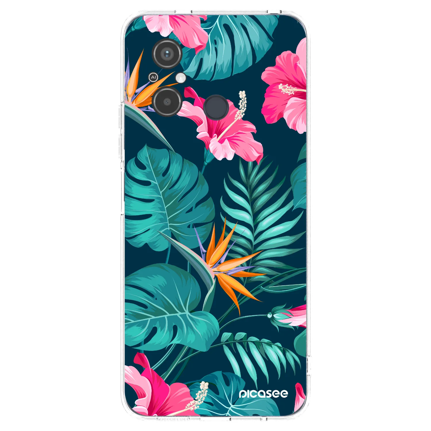 Picasee silikonska prozirna maskica za Xiaomi Redmi 12C - Pink Monstera