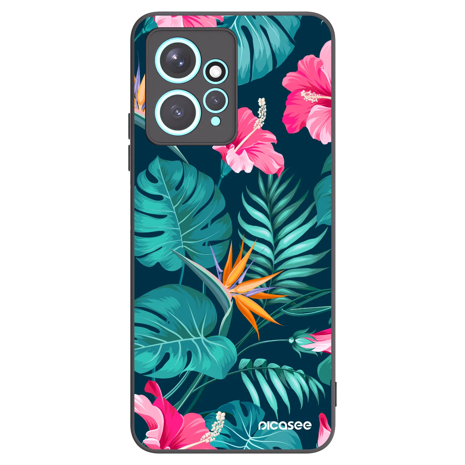 Picasee crna silikonska maskica za Xiaomi Redmi Note 12 4G - Pink Monstera