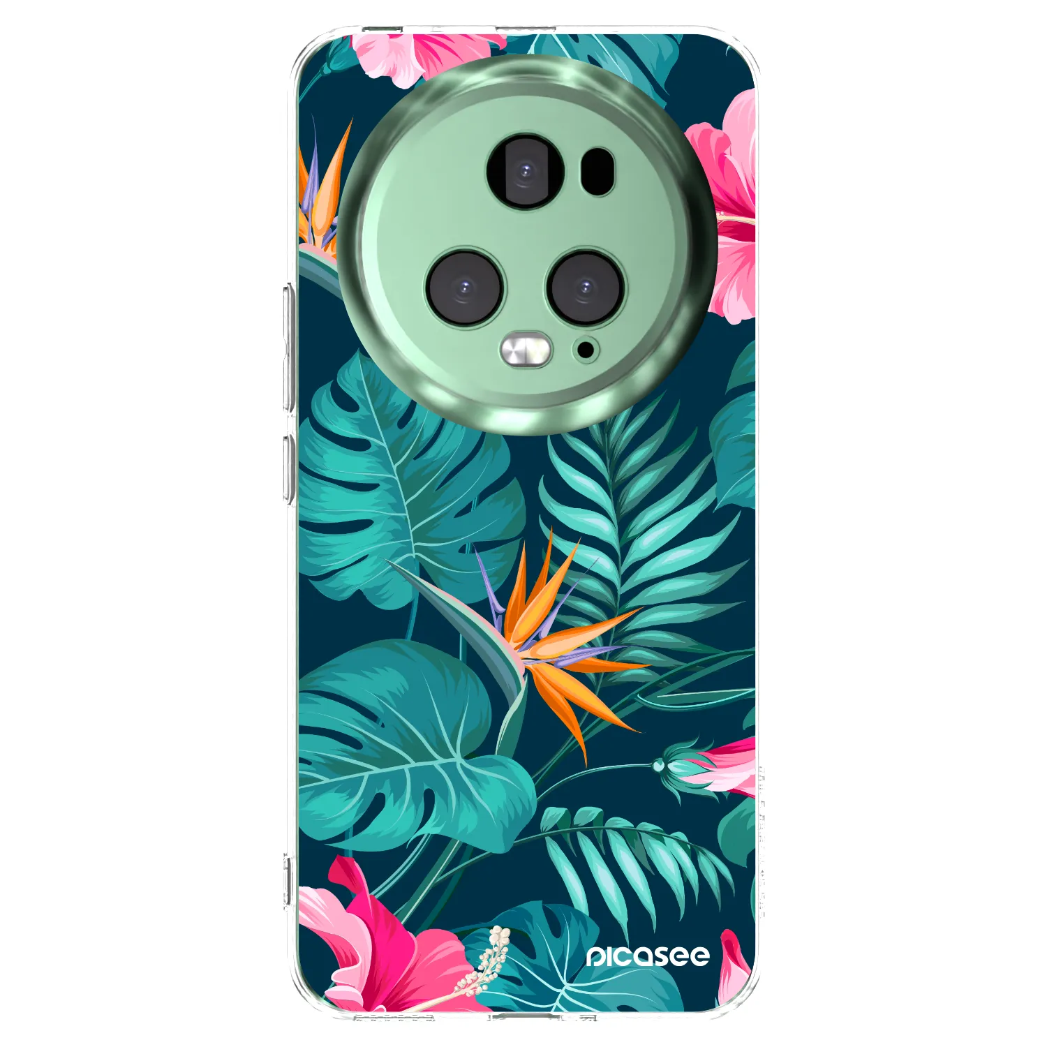 Picasee silikonska prozirna maskica za Honor Magic5 Pro - Pink Monstera