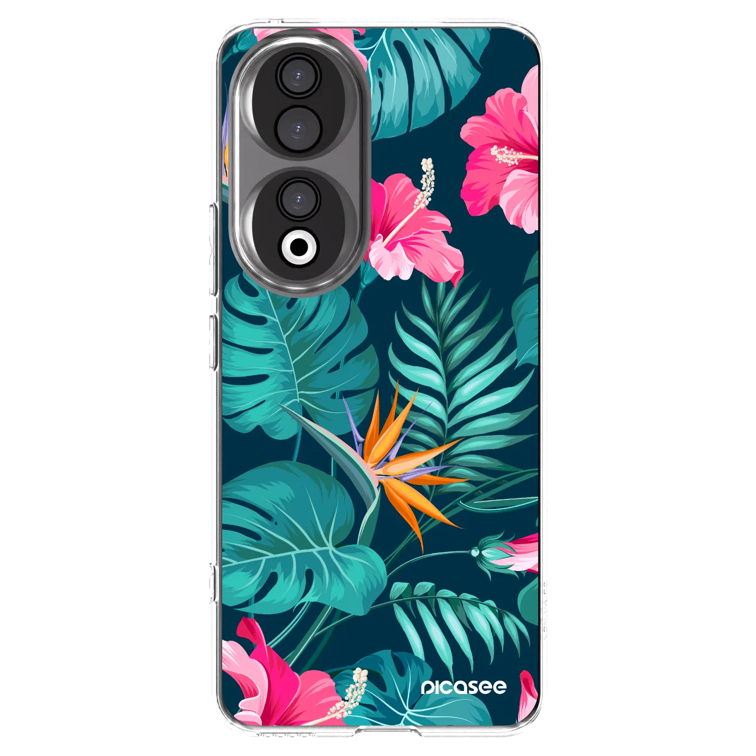 Picasee silikonska prozirna maskica za Honor 90 5G - Pink Monstera