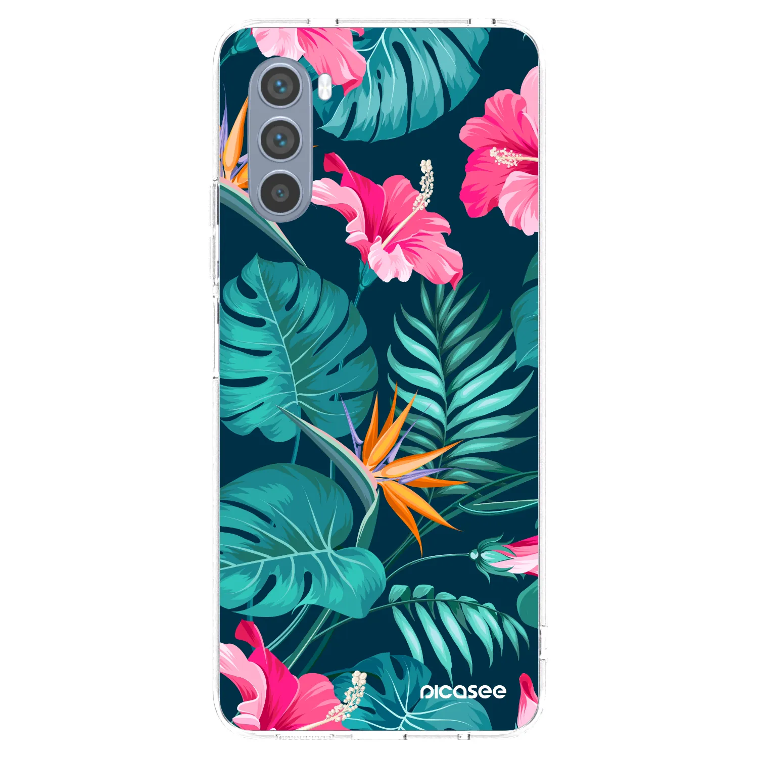 Picasee silikonska prozirna maskica za Motorola Moto G62 - Pink Monstera