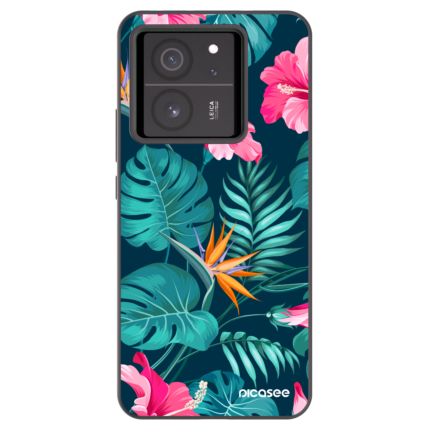 Picasee crna silikonska maskica za Xiaomi 13T Pro - Pink Monstera