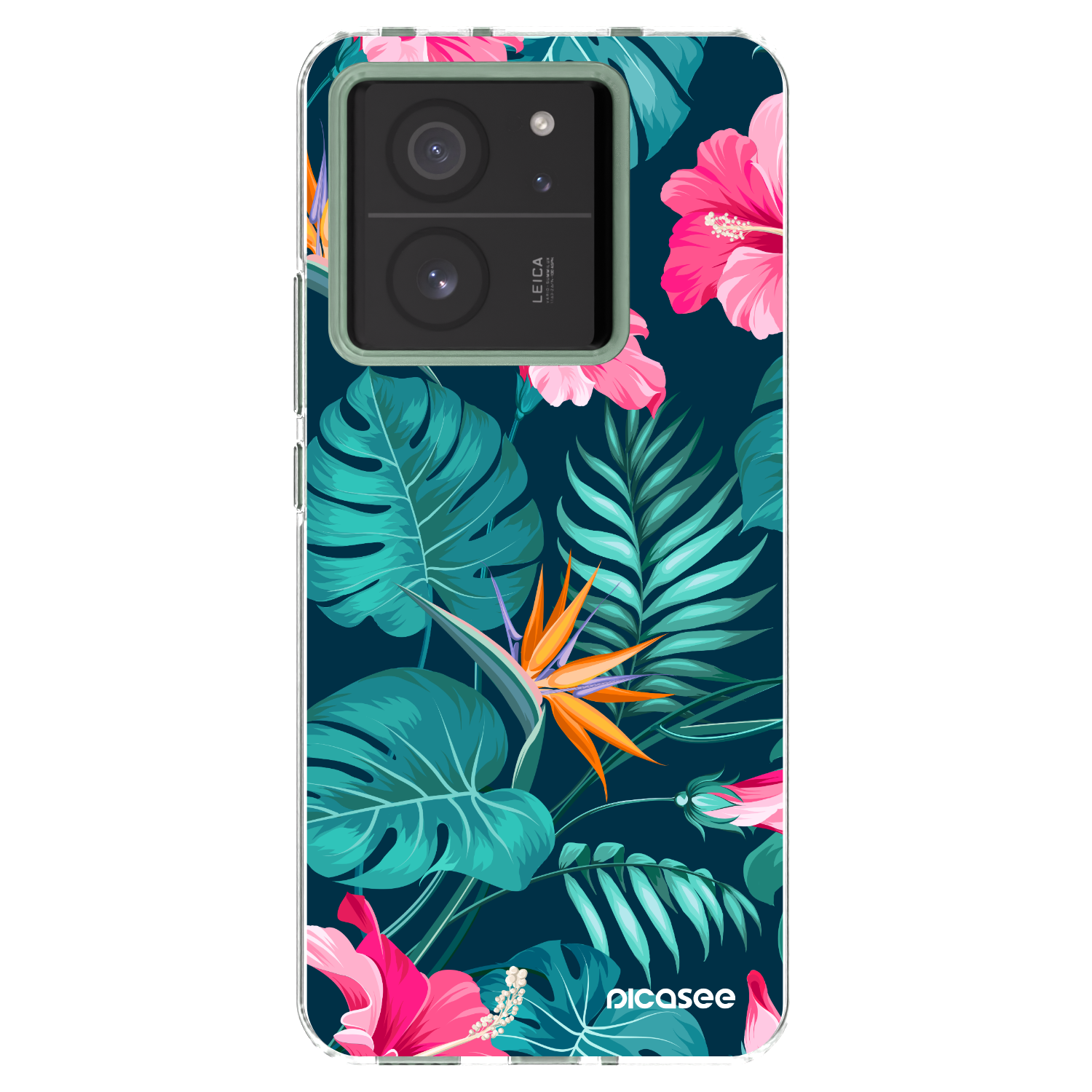 Picasee silikonska prozirna maskica za Xiaomi 13T Pro - Pink Monstera
