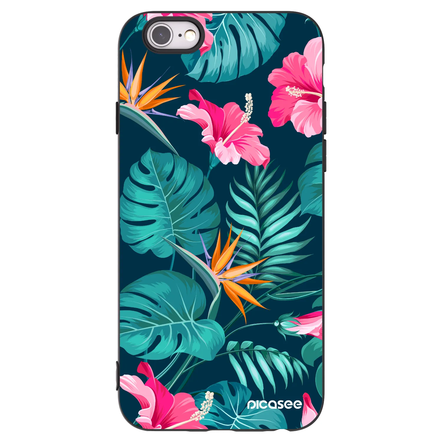 Picasee crna silikonska maskica za Apple iPhone 6/6S - Pink Monstera