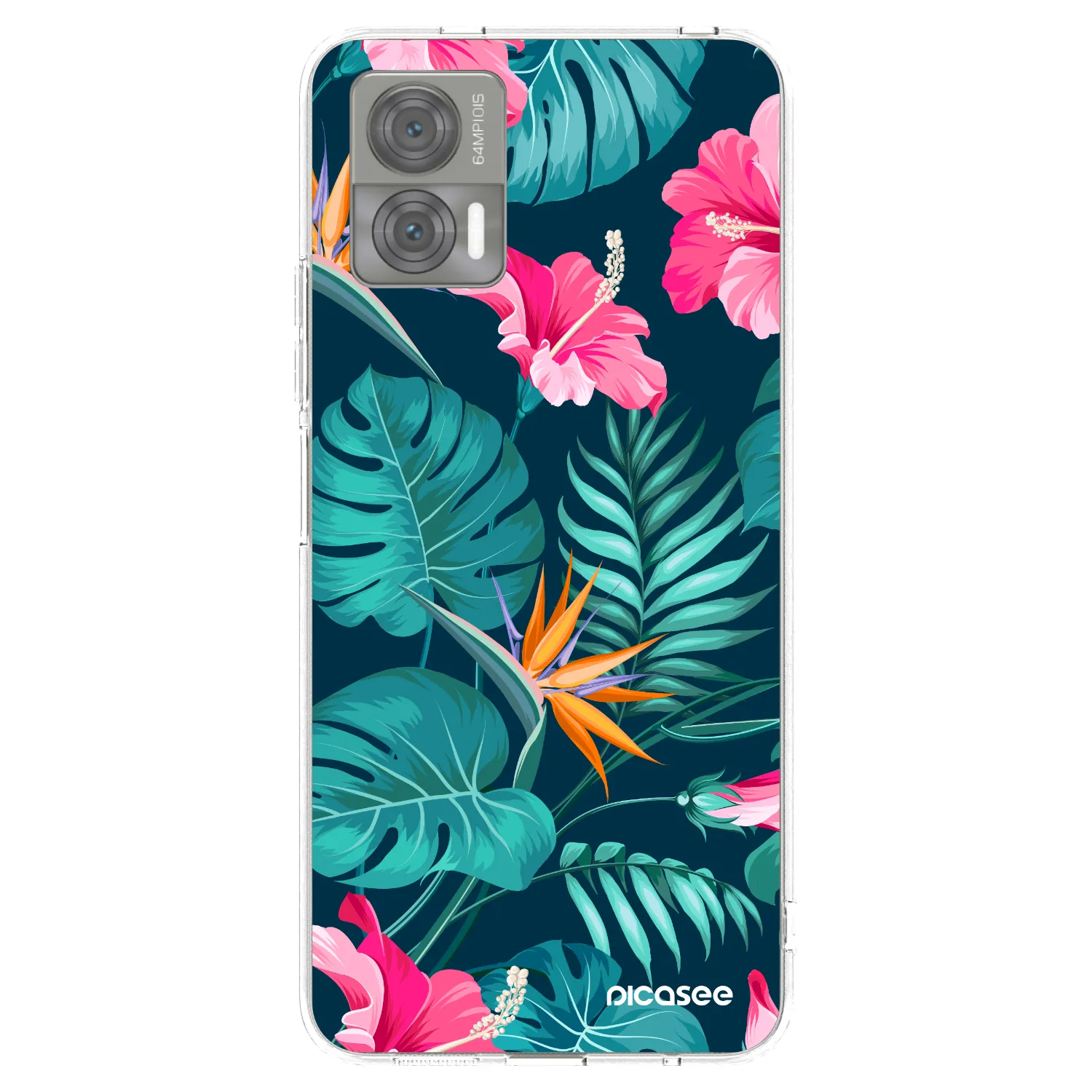 Picasee silikonska prozirna maskica za Motorola Edge 30 Neo - Pink Monstera