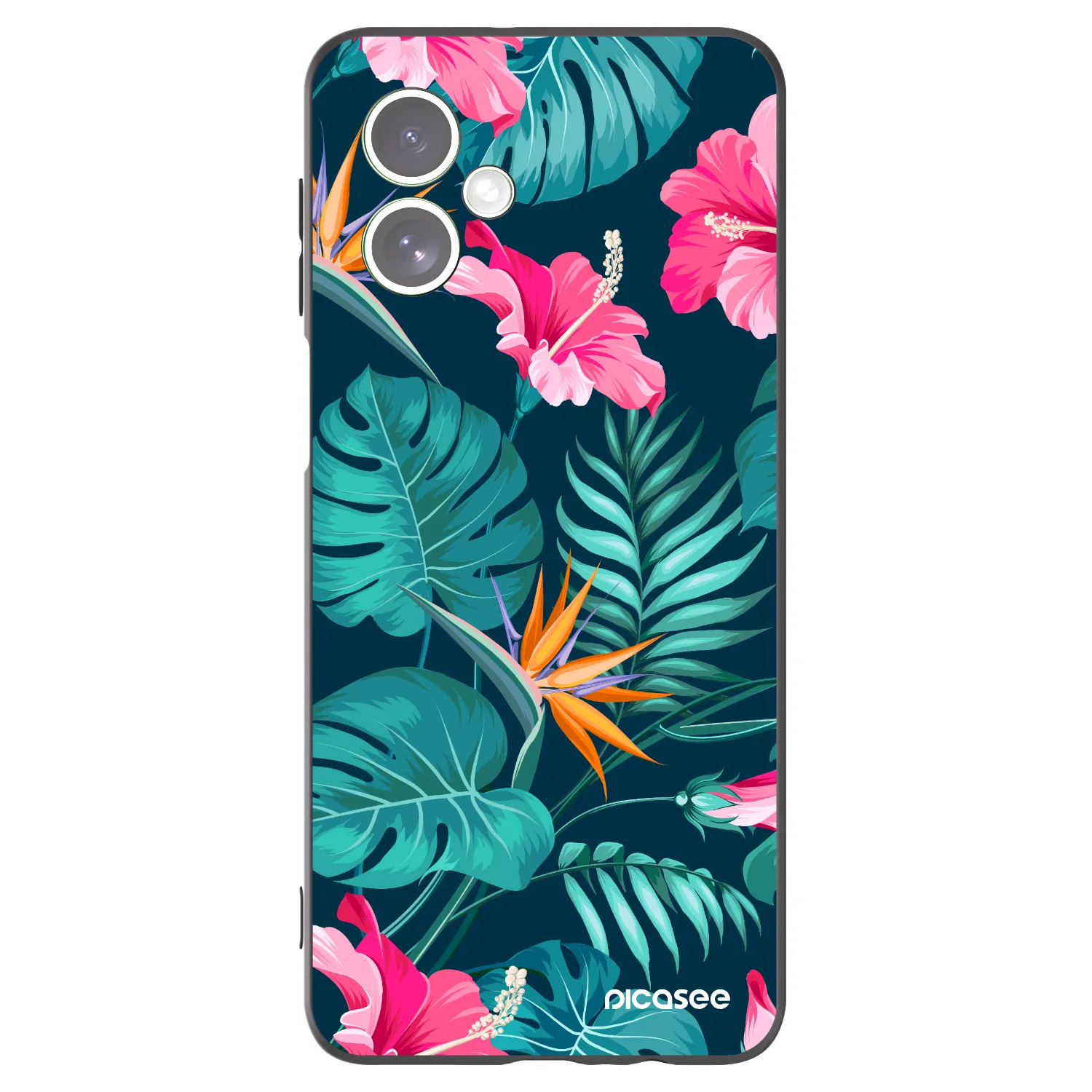 Picasee crna silikonska maskica za Motorola Moto G54 5G - Pink Monstera