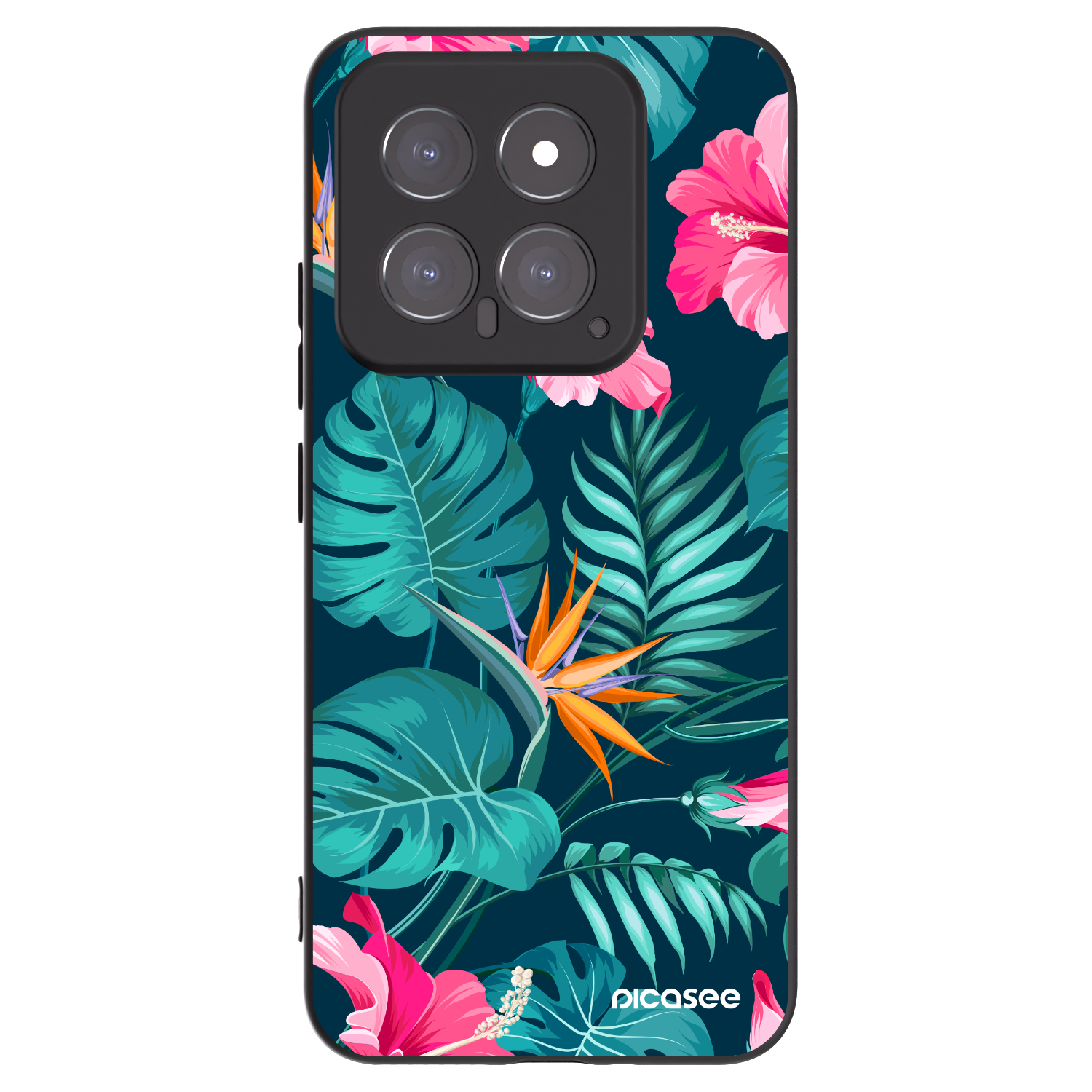 Picasee crna silikonska maskica za Xiaomi 14 - Pink Monstera