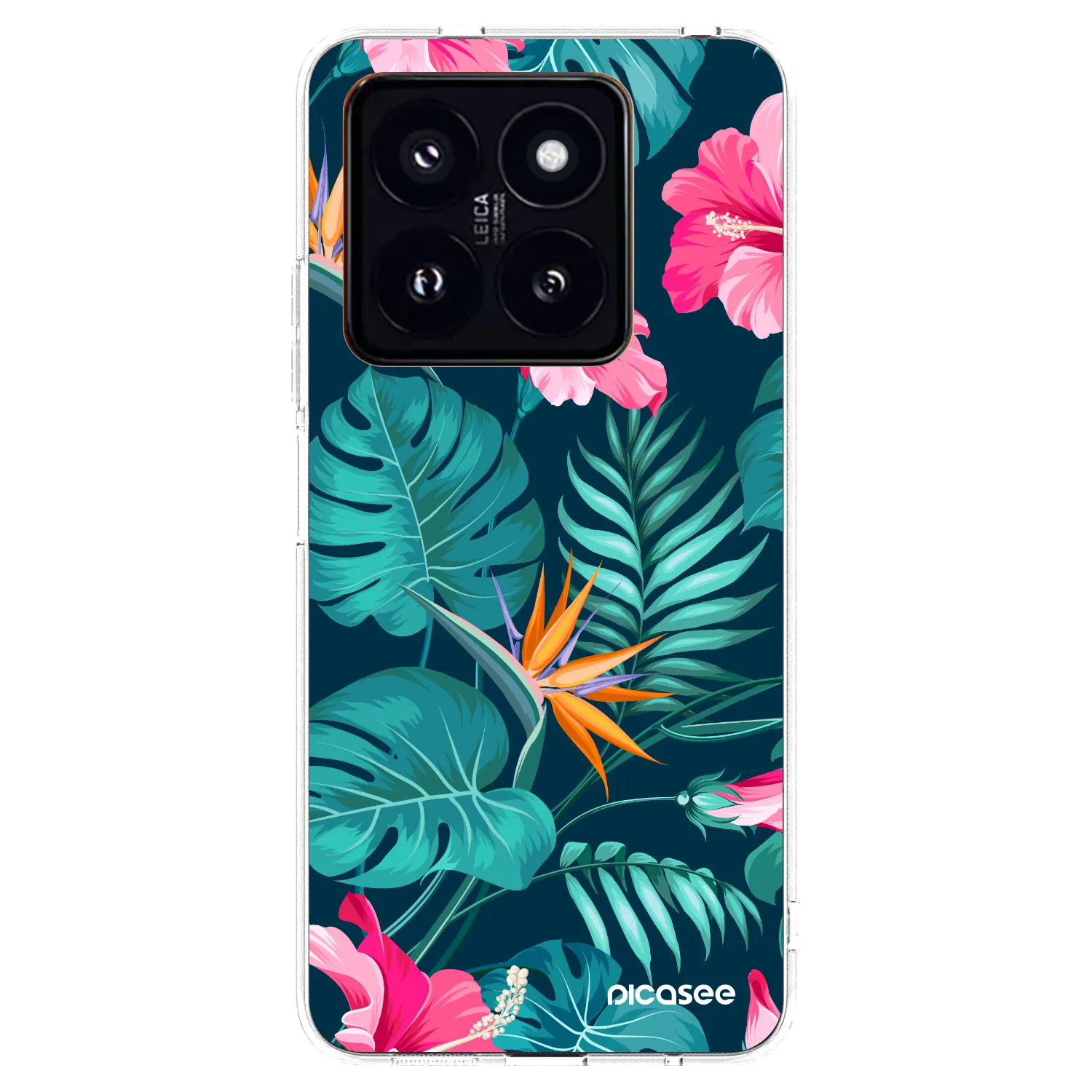 Picasee silikonska prozirna maskica za Xiaomi 14 Pro - Pink Monstera