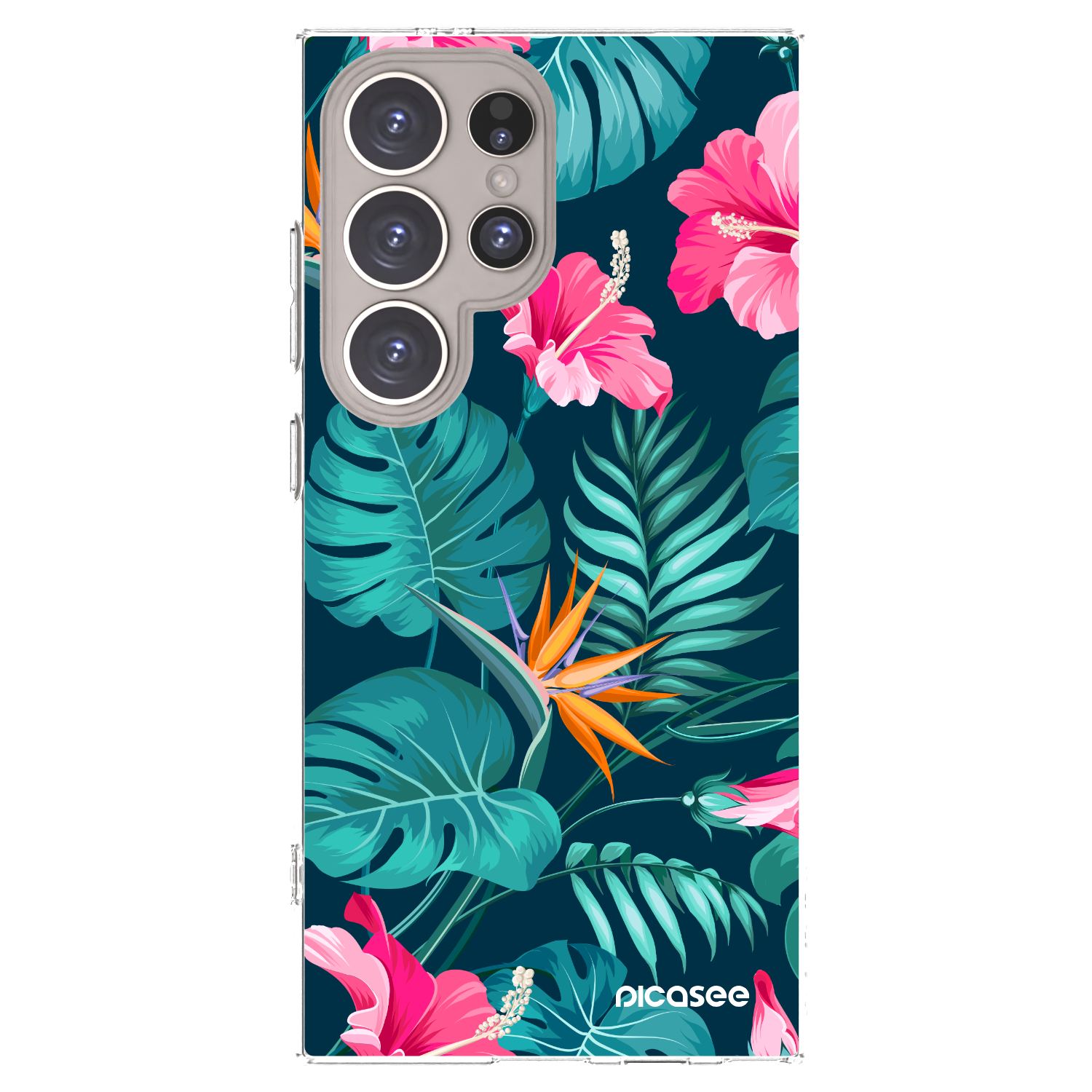 Picasee silikonska prozirna maskica za Samsung Galaxy S24 Ultra S928B 5G - Pink Monstera