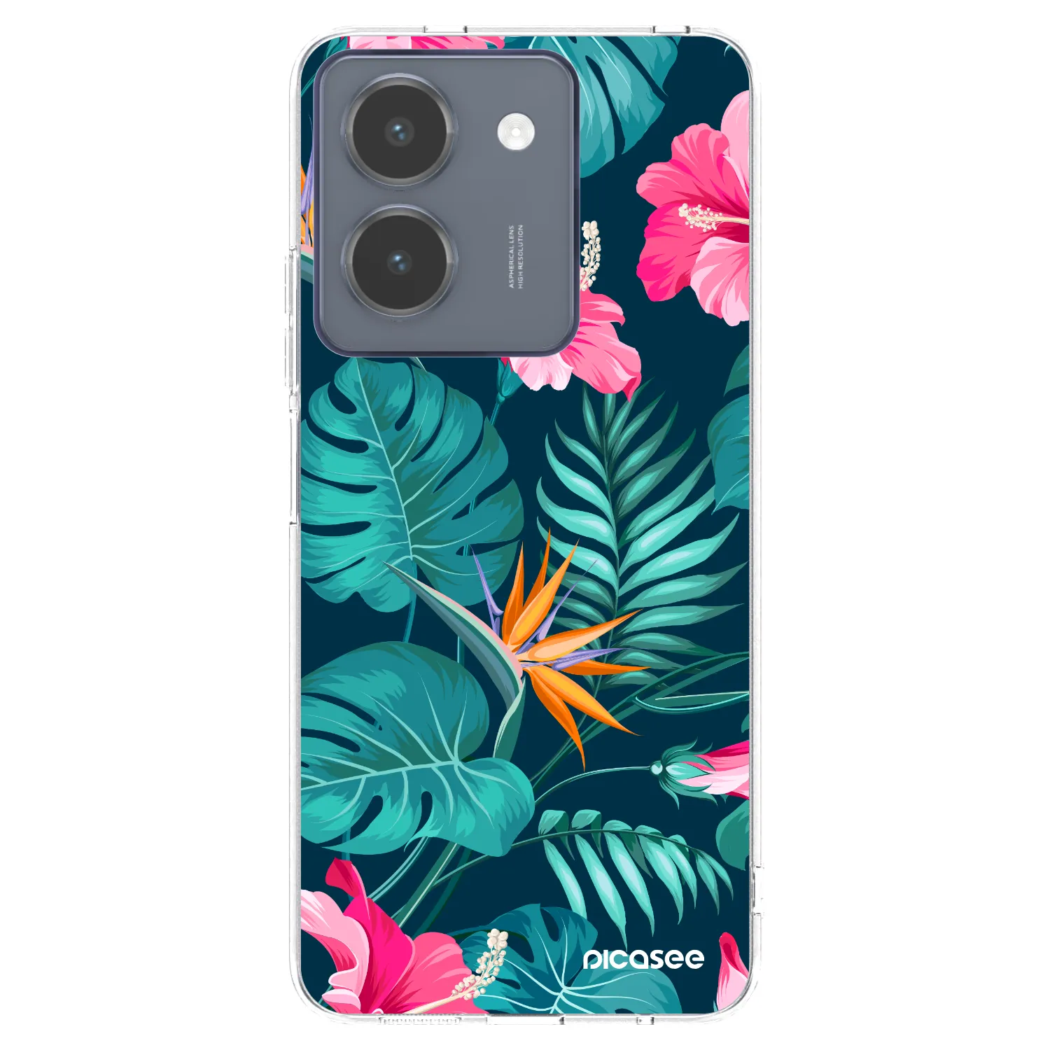 Picasee silikonska prozirna maskica za Vivo Y36 4G - Pink Monstera
