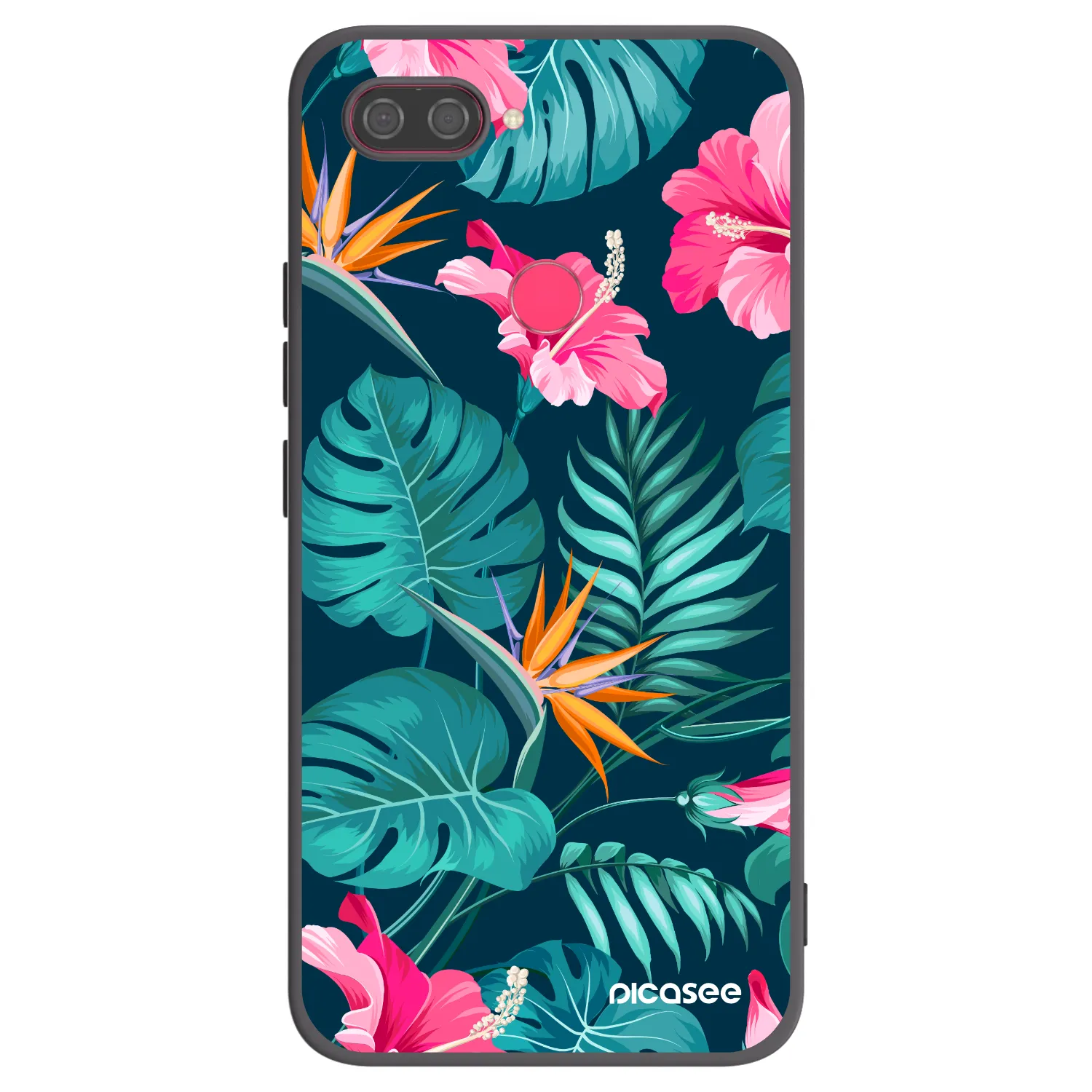 Picasee crna silikonska maskica za Xiaomi Mi 8 Lite - Pink Monstera