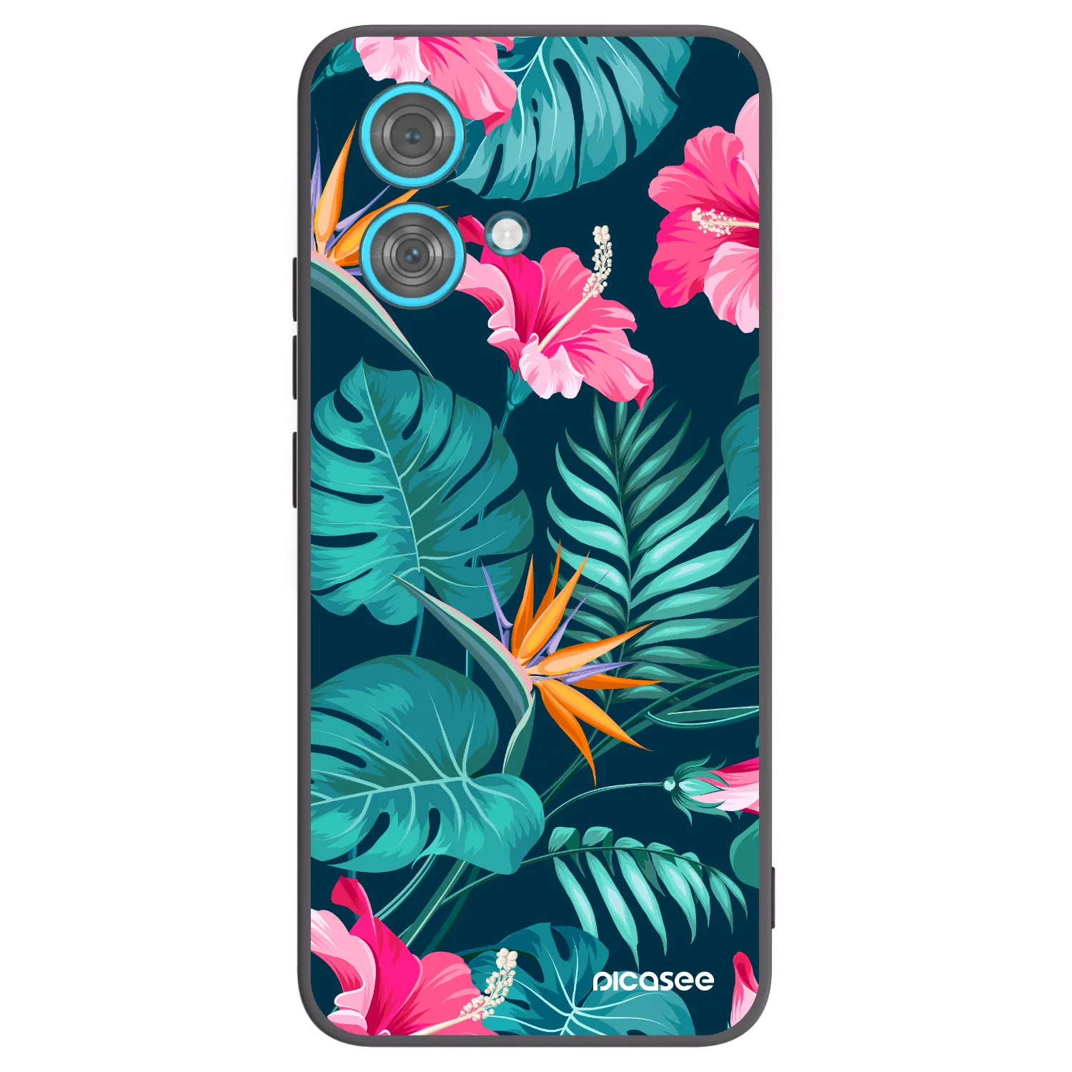 Picasee crna silikonska maskica za Motorola Edge 40 Neo - Pink Monstera