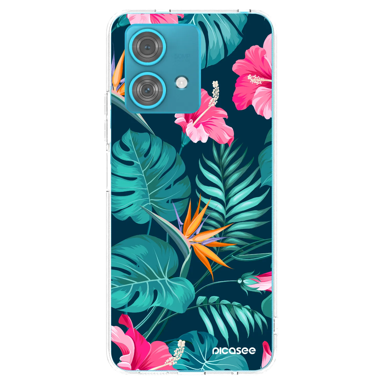 Picasee silikonska prozirna maskica za Motorola Edge 40 Neo - Pink Monstera